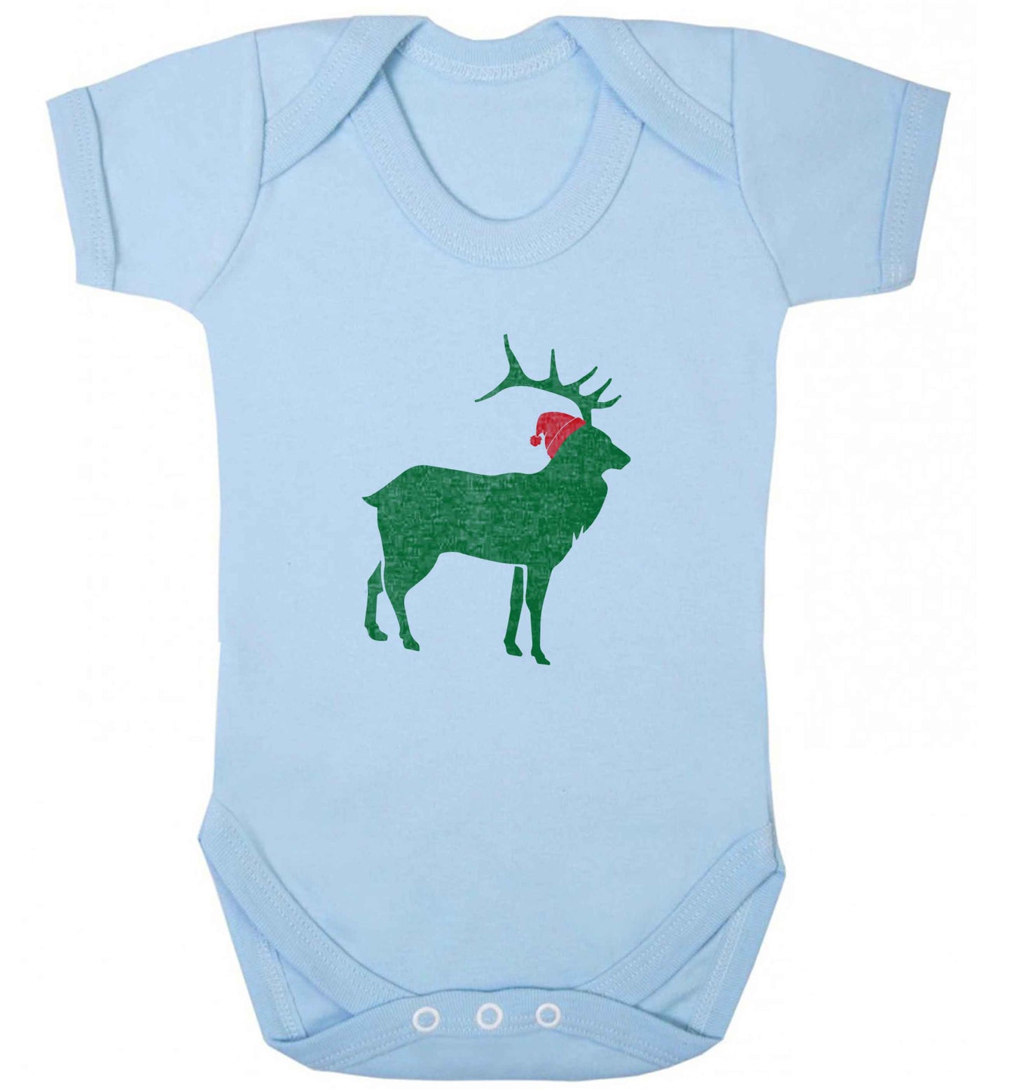 Green stag Santa baby vest pale blue 18-24 months
