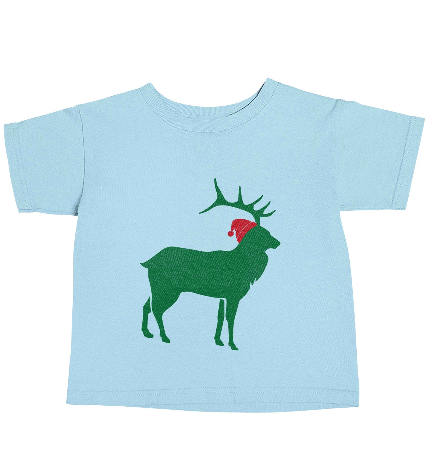Green stag Santa light blue baby toddler Tshirt 2 Years