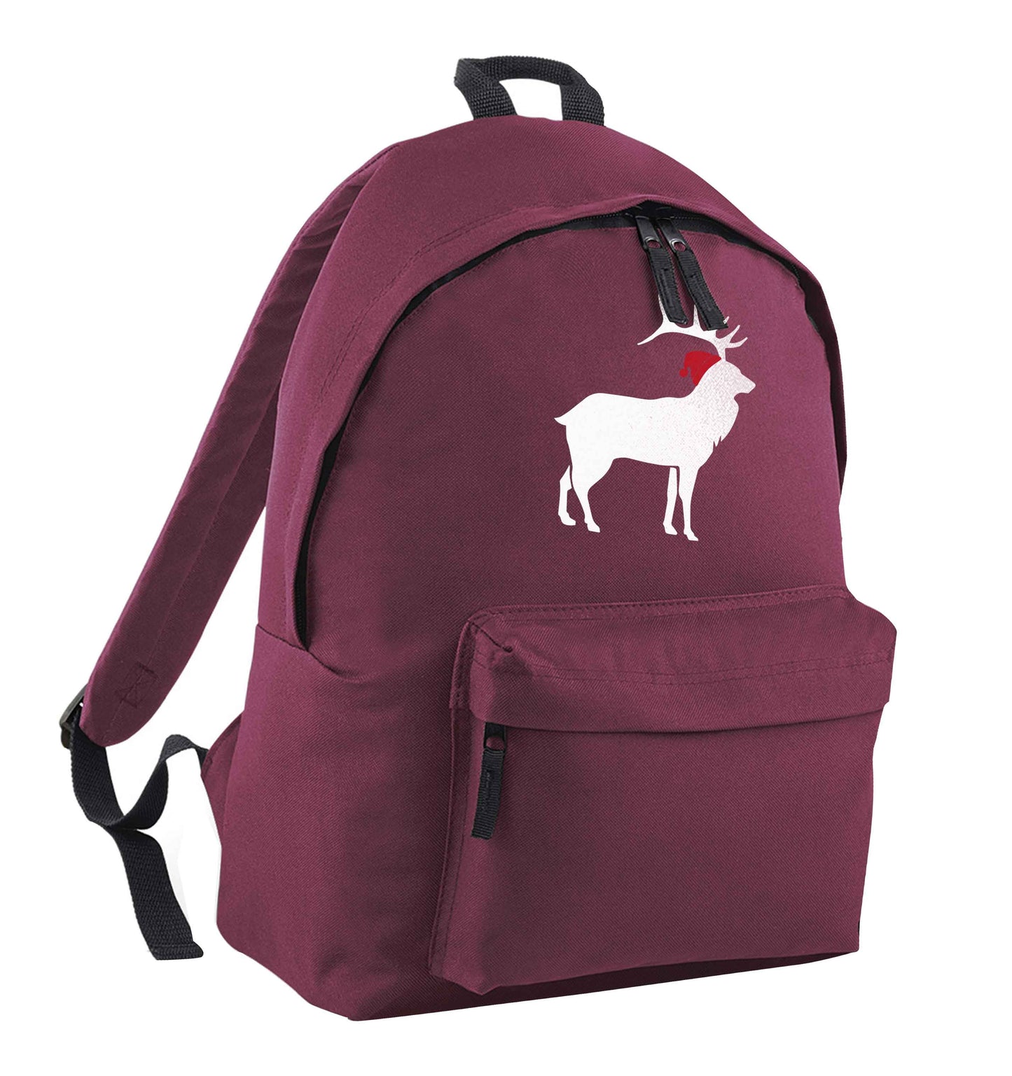 Green stag Santa maroon adults backpack