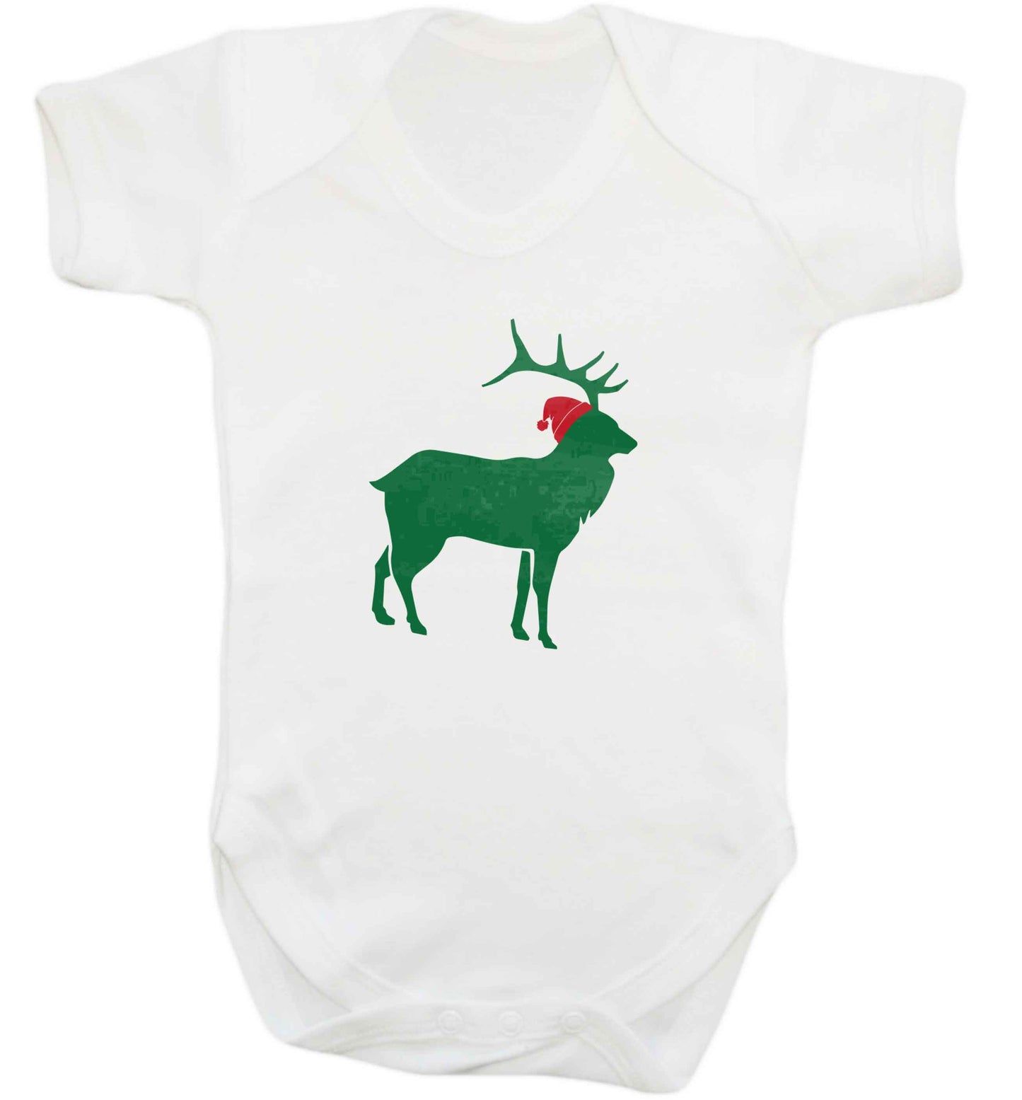 Green stag Santa baby vest white 18-24 months