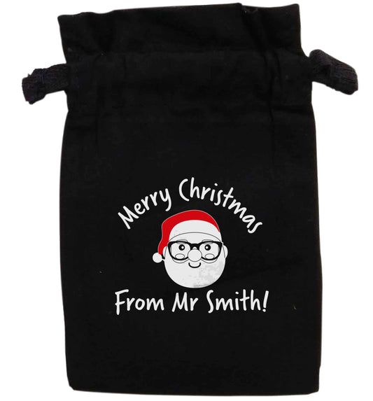 Personalised teacher merry Christmas from Mr | XS - L | Pouch / Drawstring bag / Sack | Organic Cotton | Bulk discounts available!