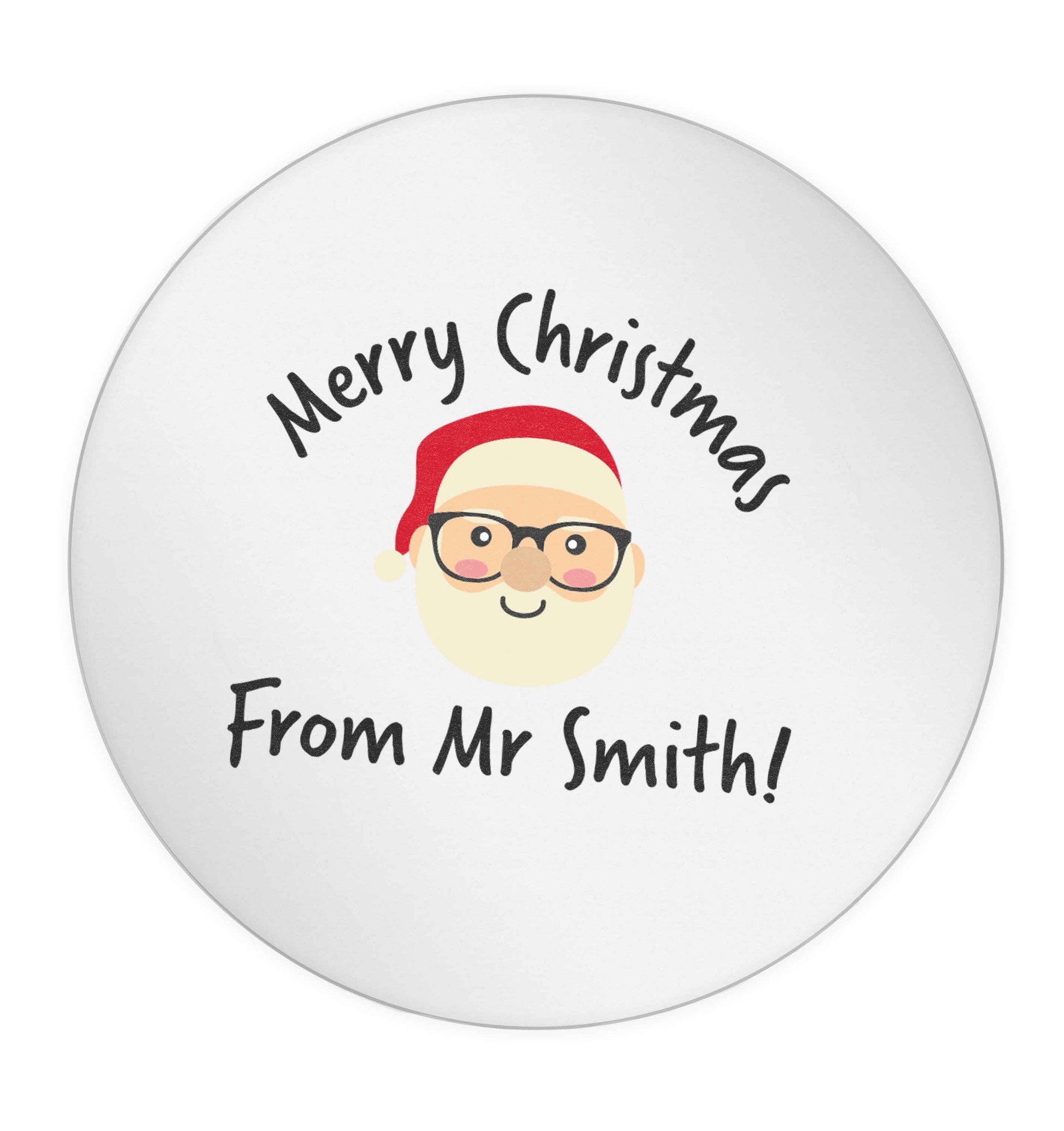 Personalised teacher merry Christmas from Mr 24 @ 45mm matt circle stickers
