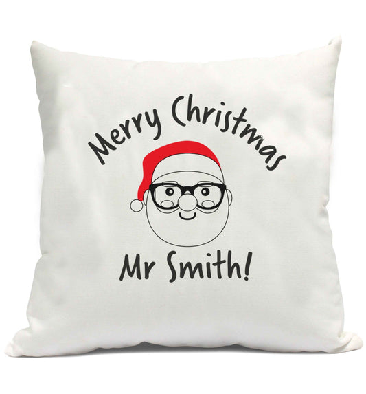 Personalised teacher merry Christmas Mr cushion cover and filling