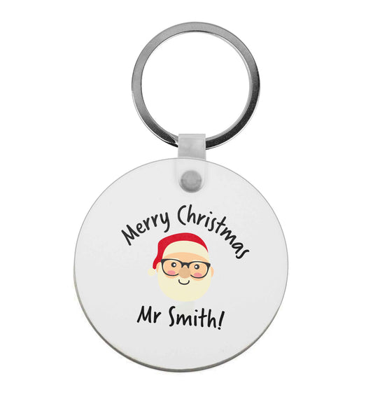 Personalised teacher merry Christmas Mr | Keyring