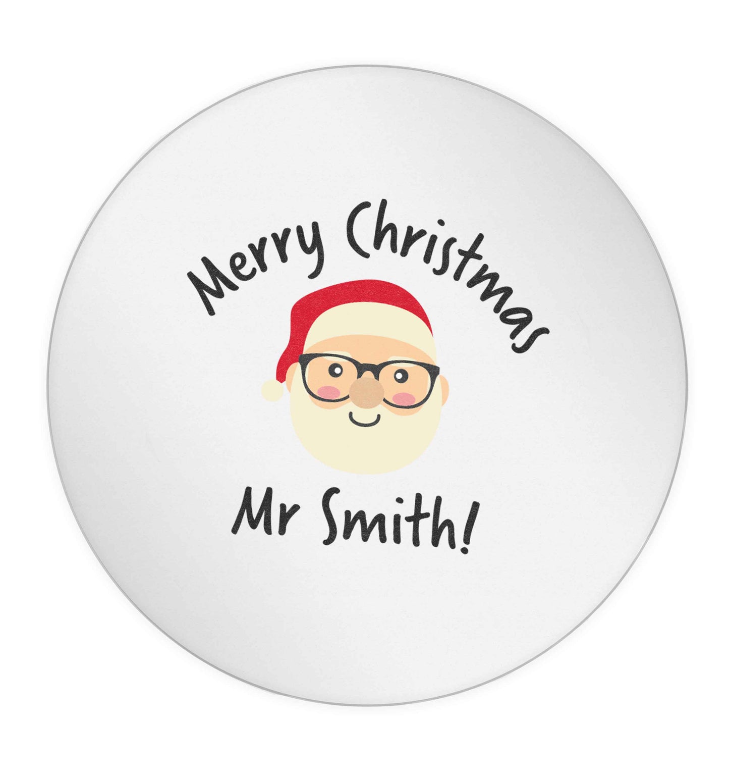 Personalised teacher merry Christmas Mr 24 @ 45mm matt circle stickers