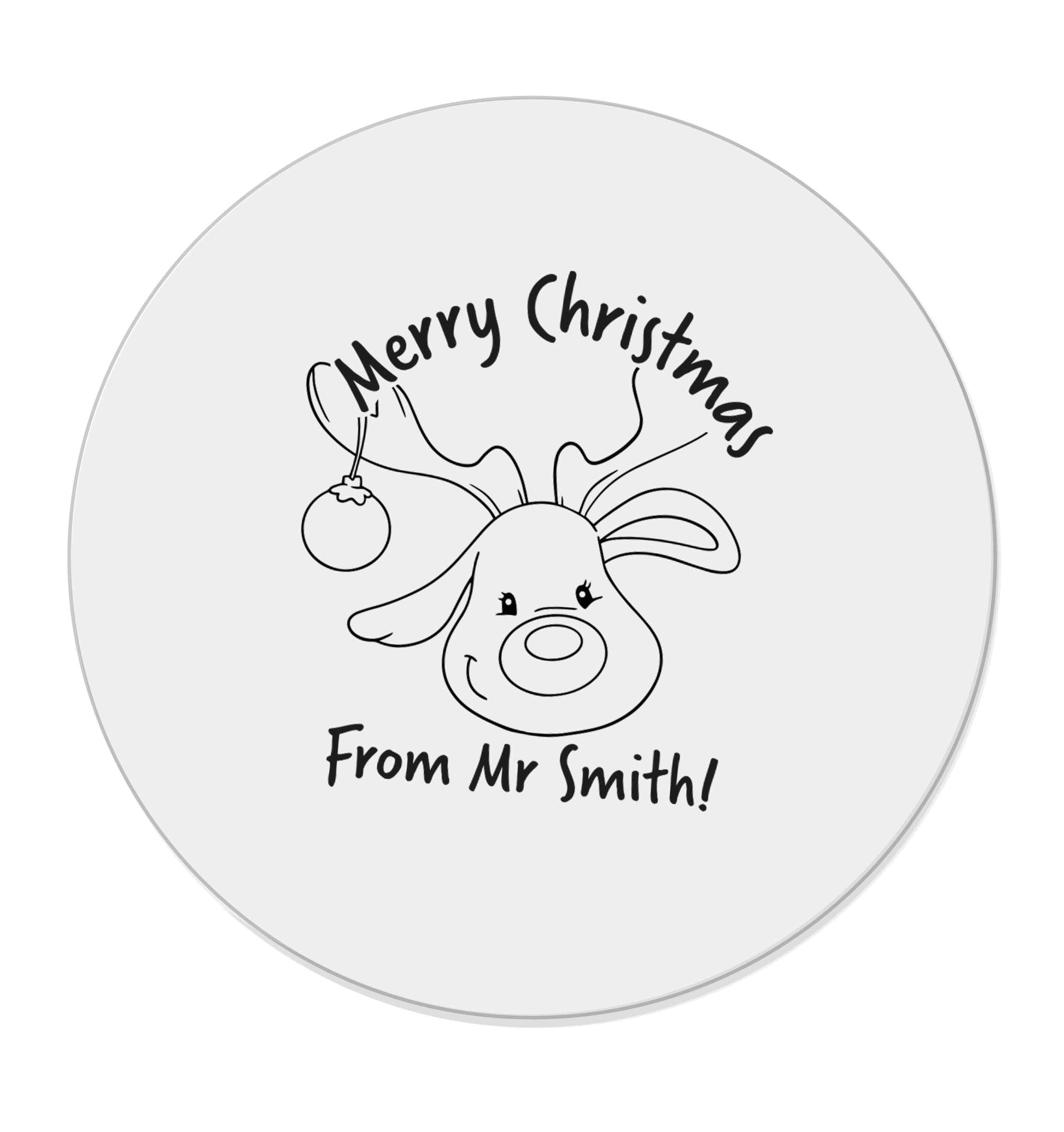 Personalised reindeer teacher merry Christmas from Mr | Magnet