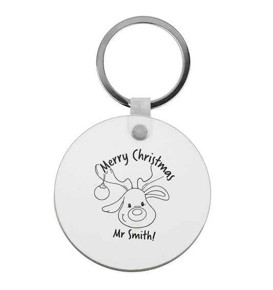 Personalised reindeer teacher merry Christmas | Keyring