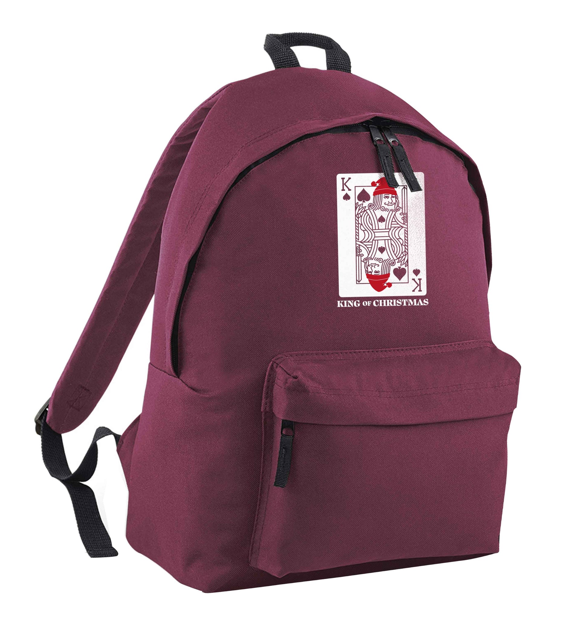 King of christmas maroon adults backpack