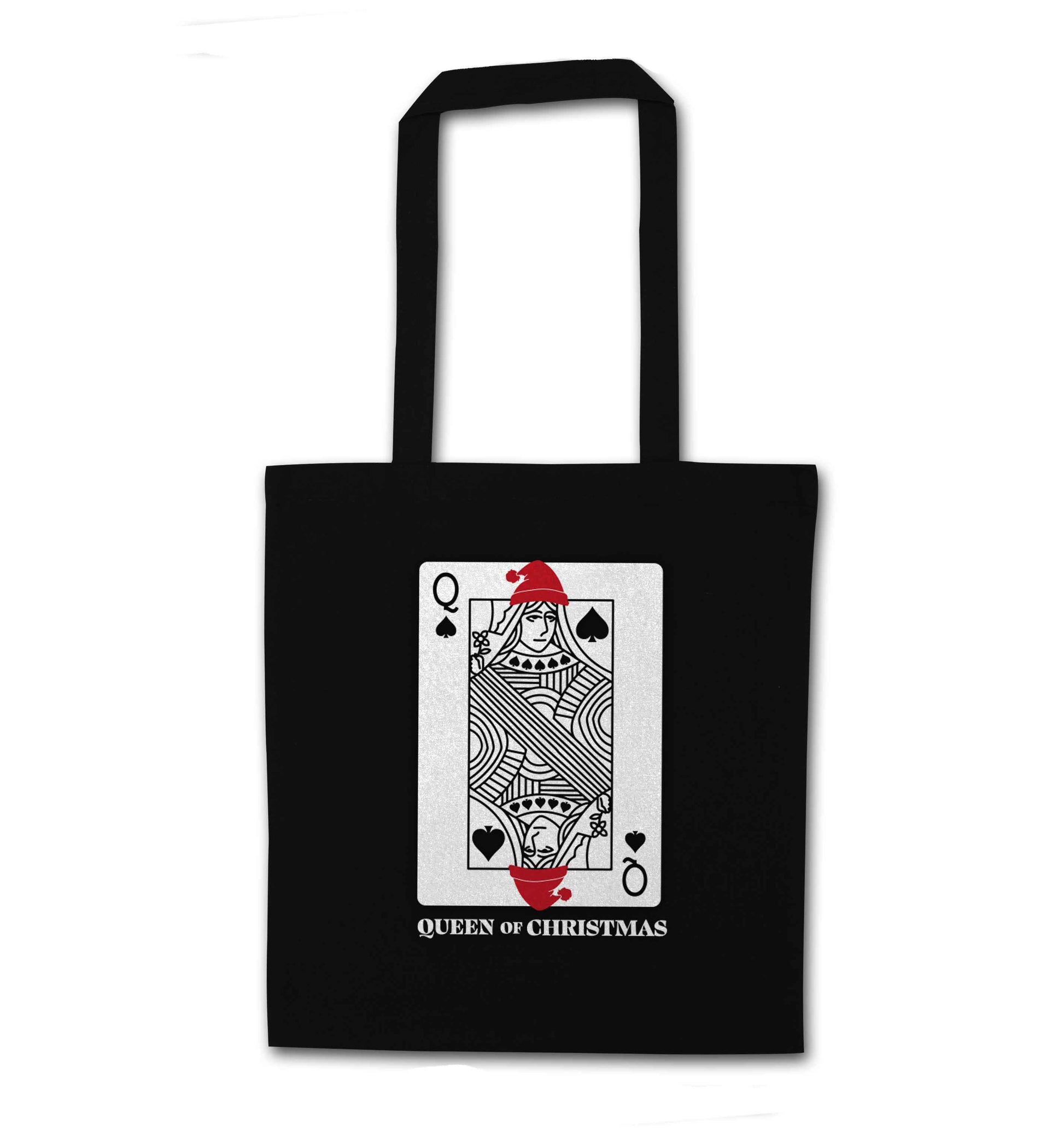 Queen of christmas black tote bag