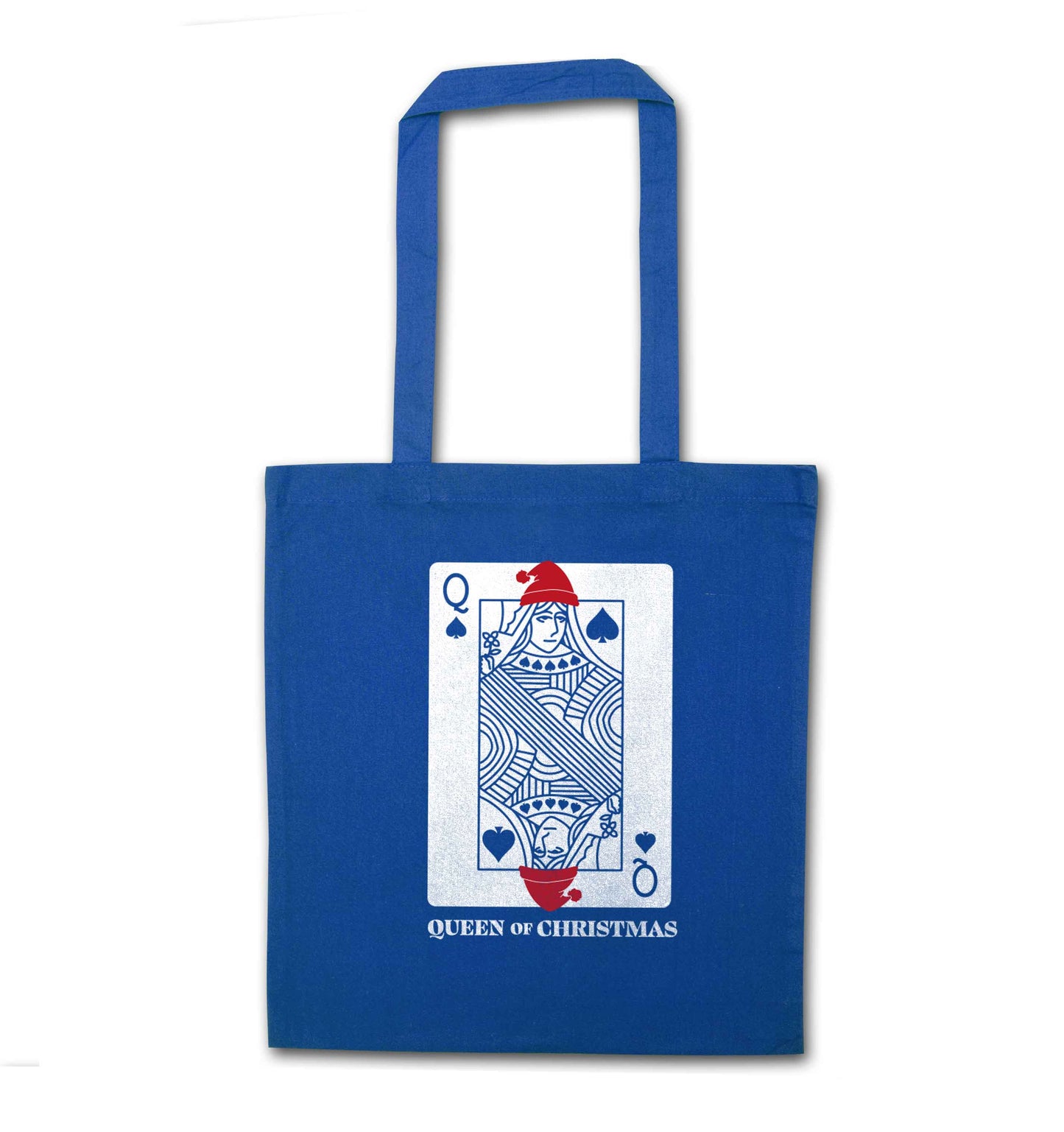 Queen of christmas blue tote bag