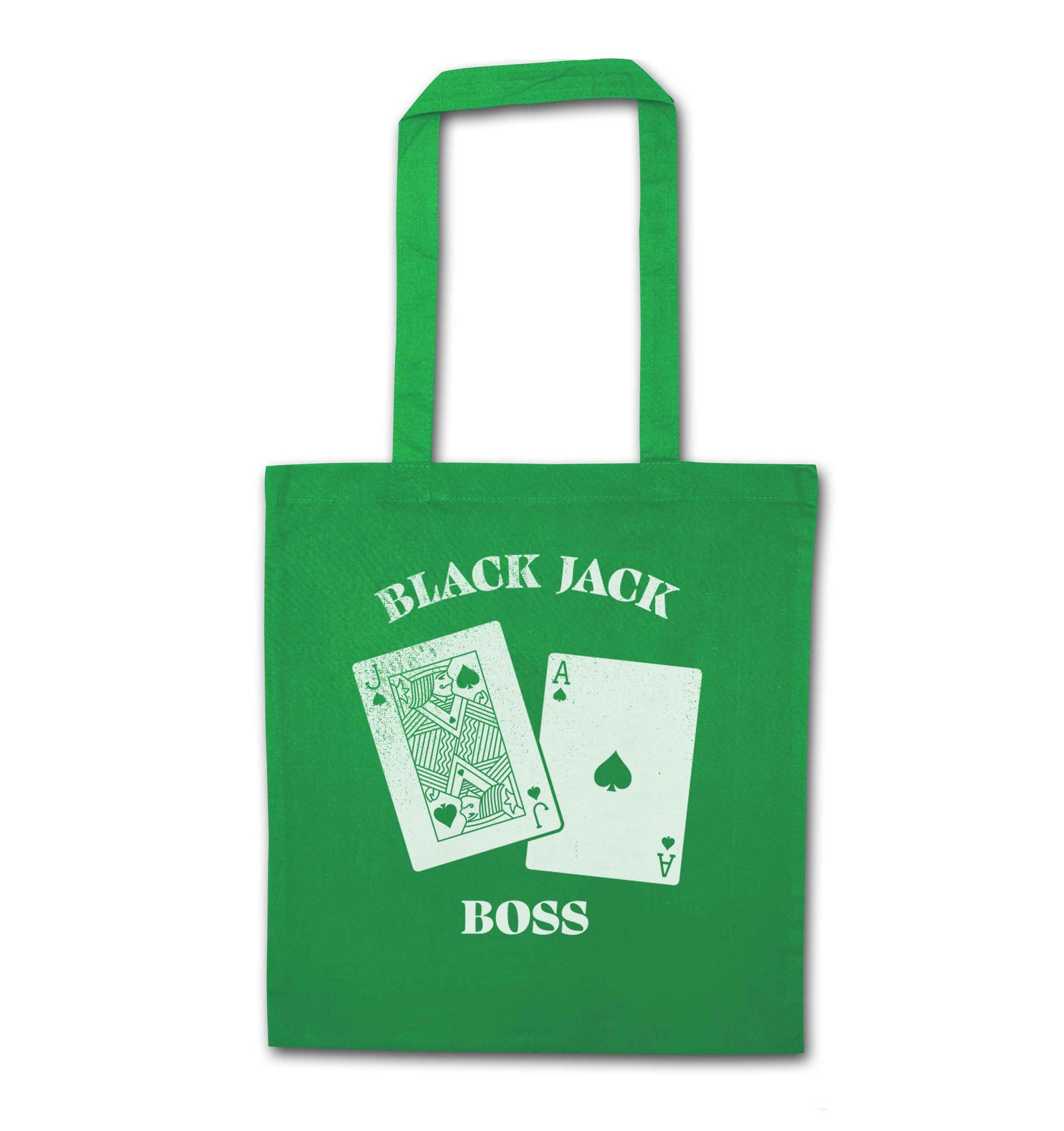 Blackjack boss green tote bag