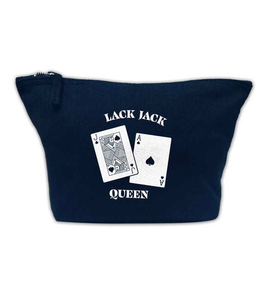 Blackjack queen navy makeup bag