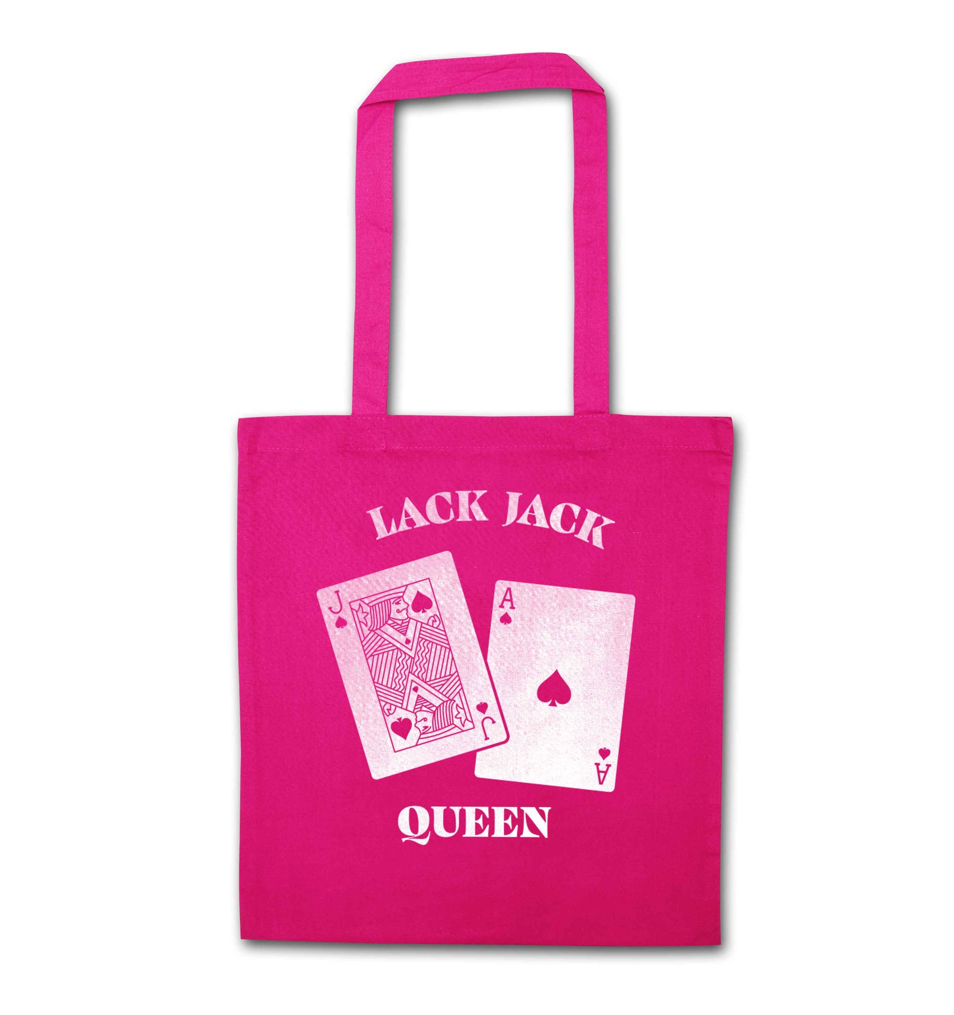 Blackjack queen pink tote bag
