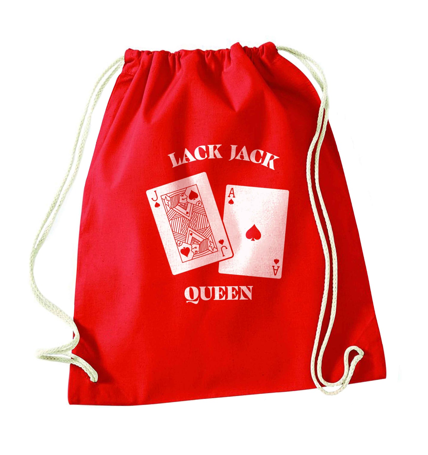 Blackjack queen red drawstring bag 