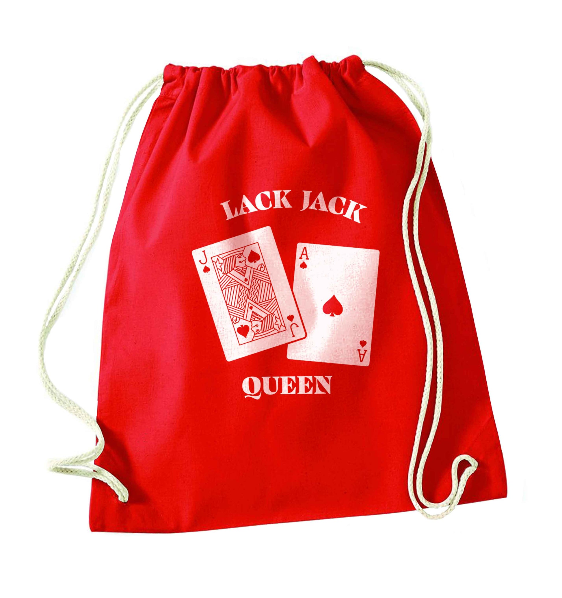 Blackjack queen red drawstring bag 