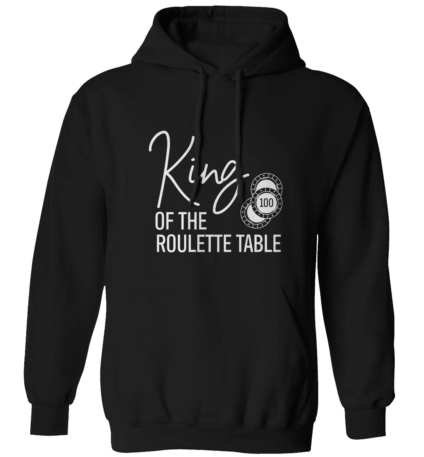 King of the roulette table adults unisex black hoodie 2XL