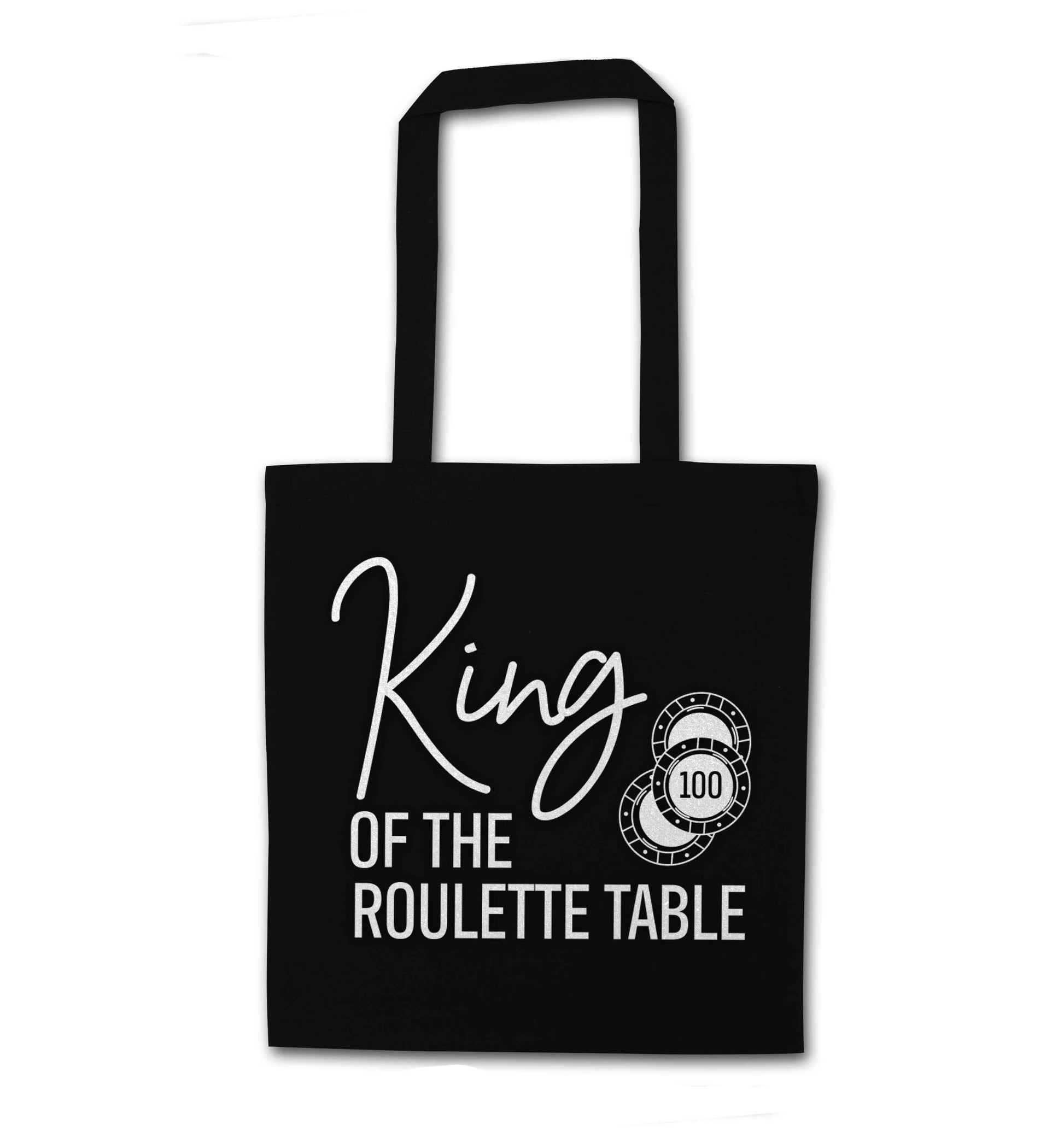 King of the roulette table black tote bag
