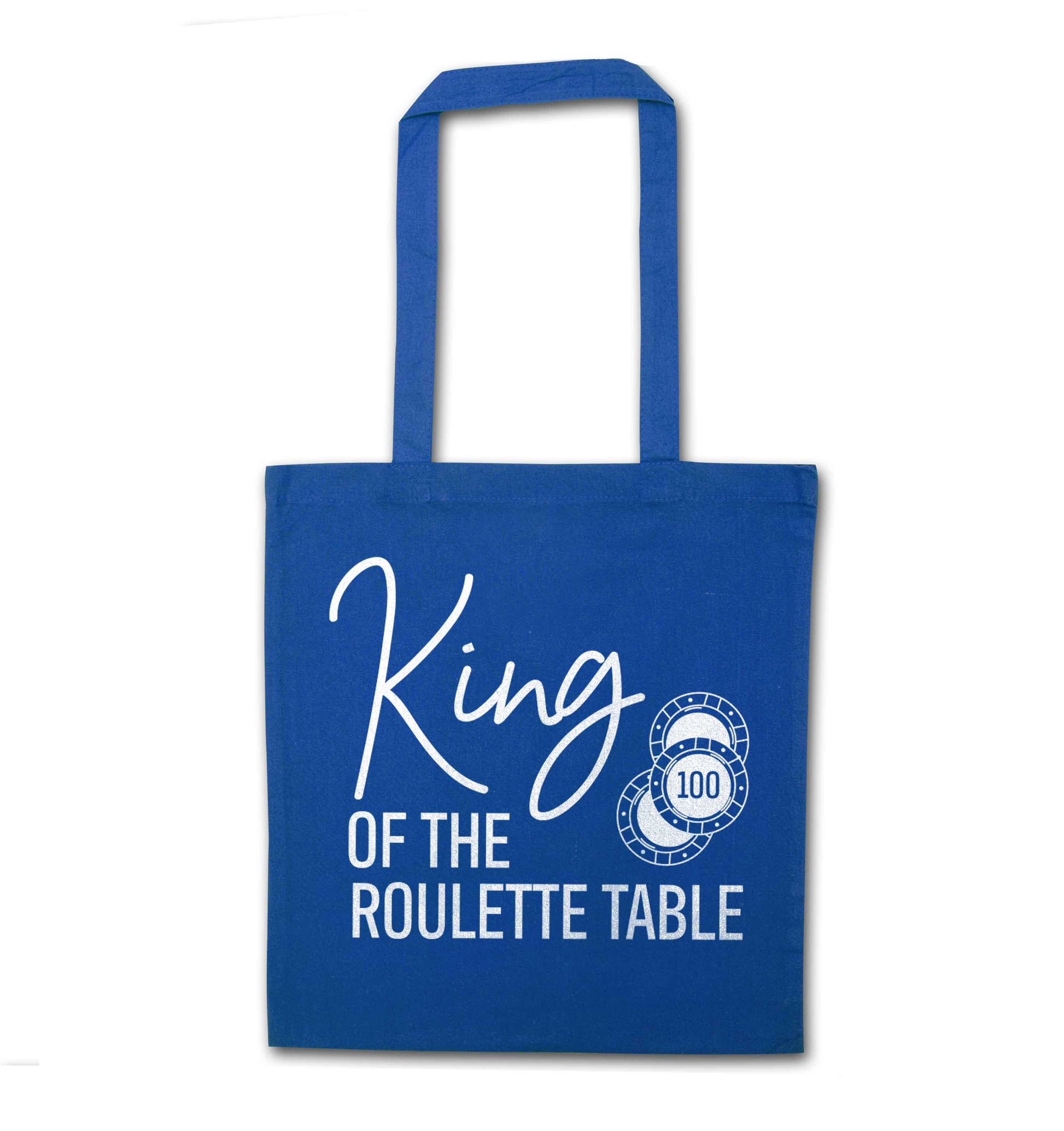 King of the roulette table blue tote bag