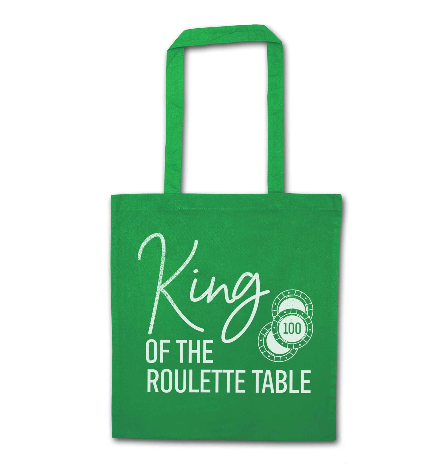 King of the roulette table green tote bag
