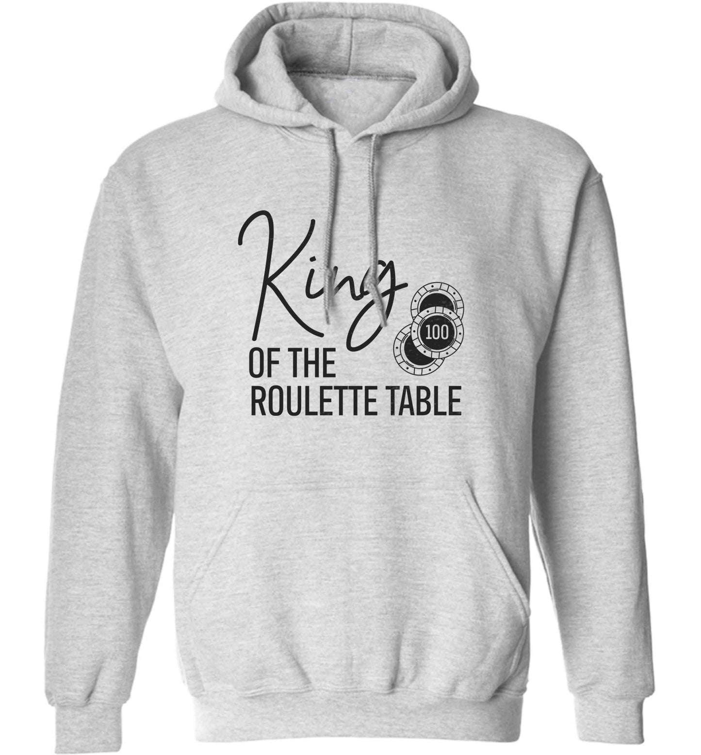 King of the roulette table adults unisex grey hoodie 2XL