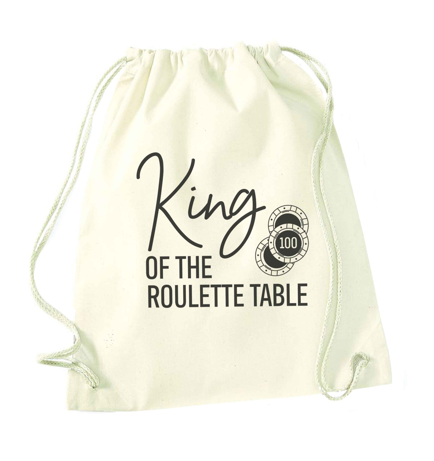 King of the roulette table natural drawstring bag