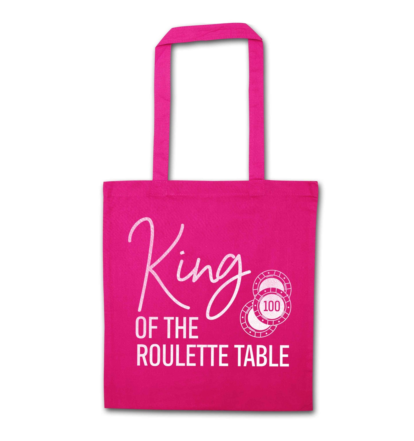 King of the roulette table pink tote bag
