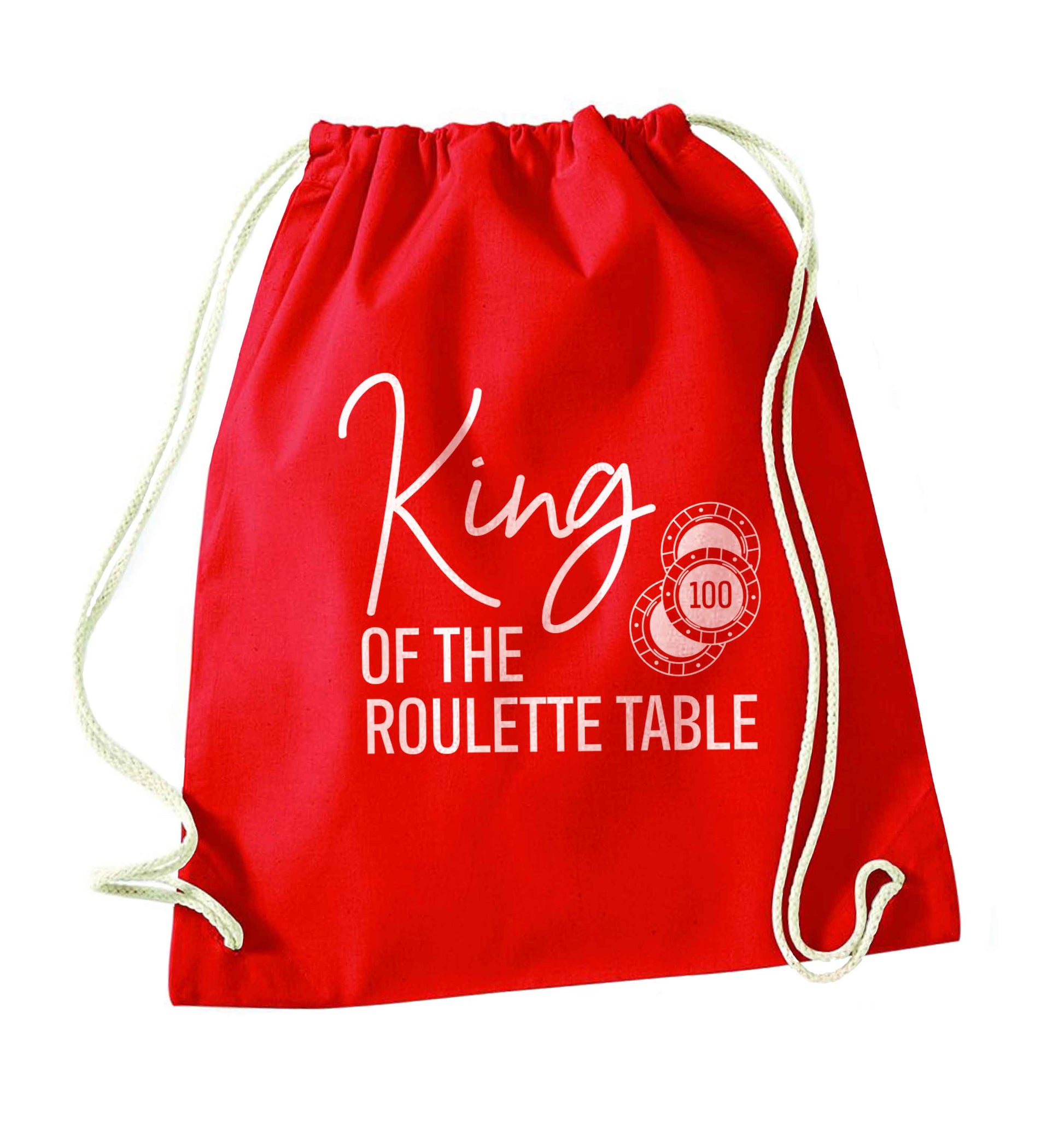 King of the roulette table red drawstring bag 