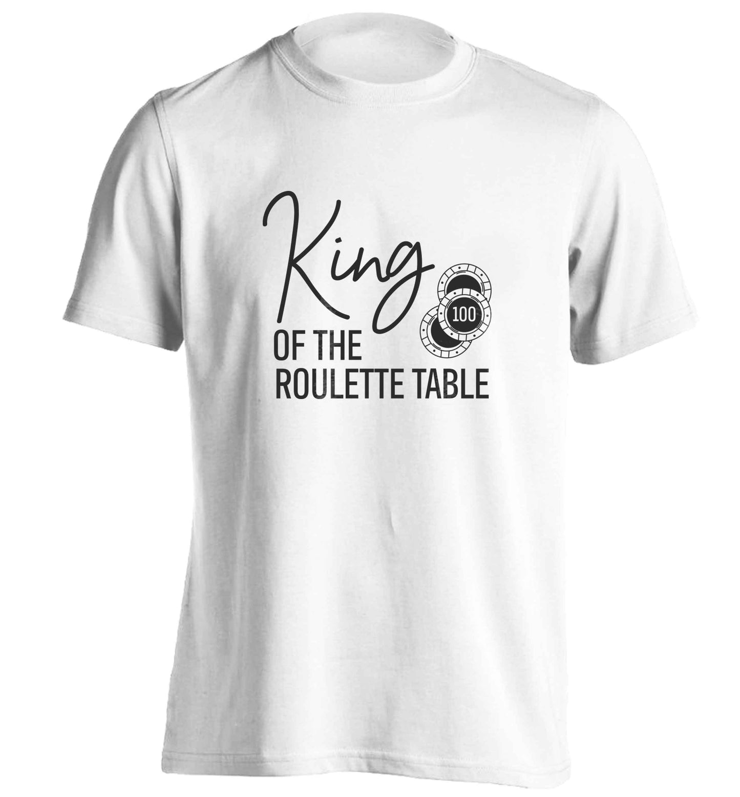 King of the roulette table adults unisex white Tshirt 2XL