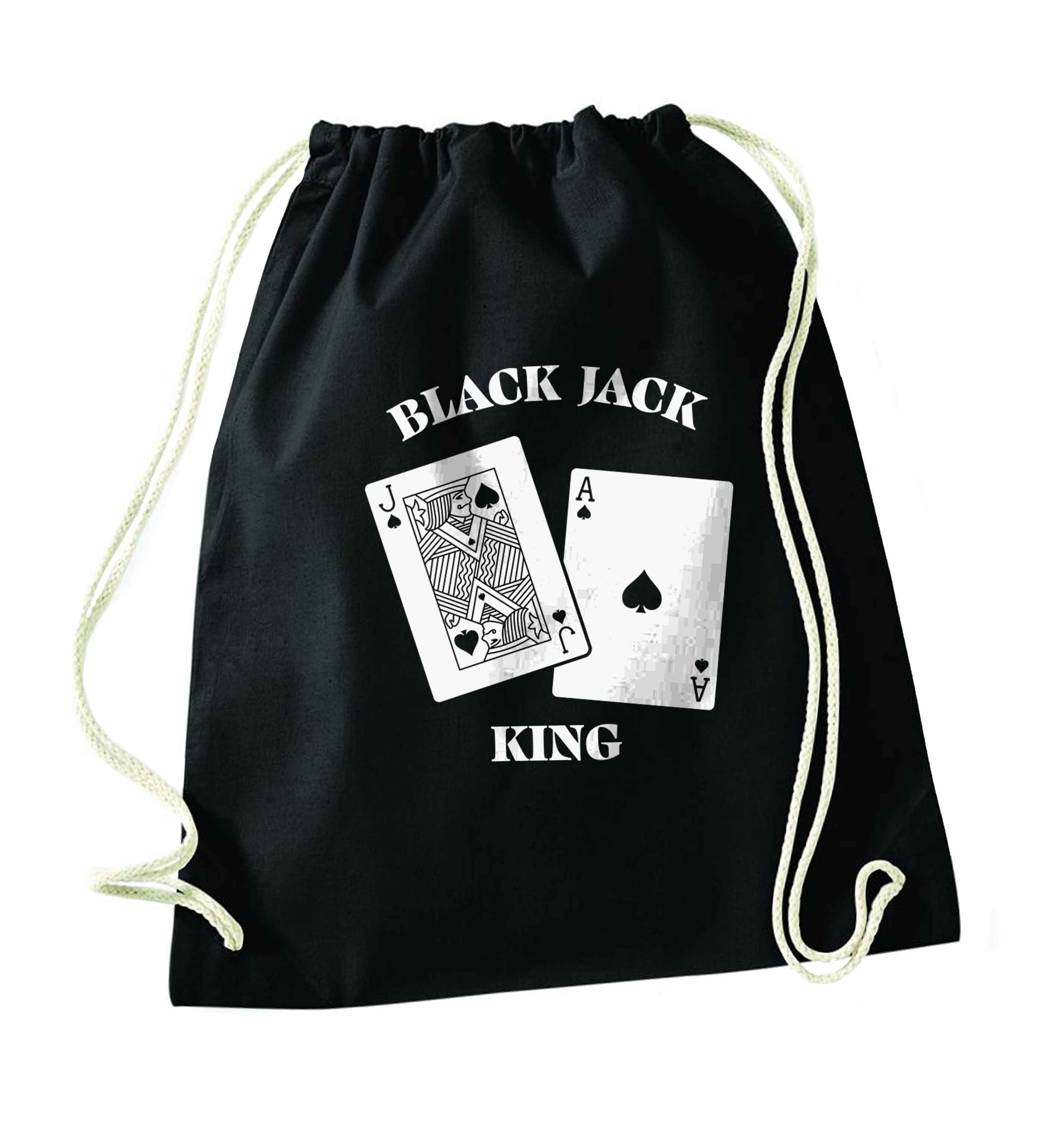 Blackjack king black drawstring bag
