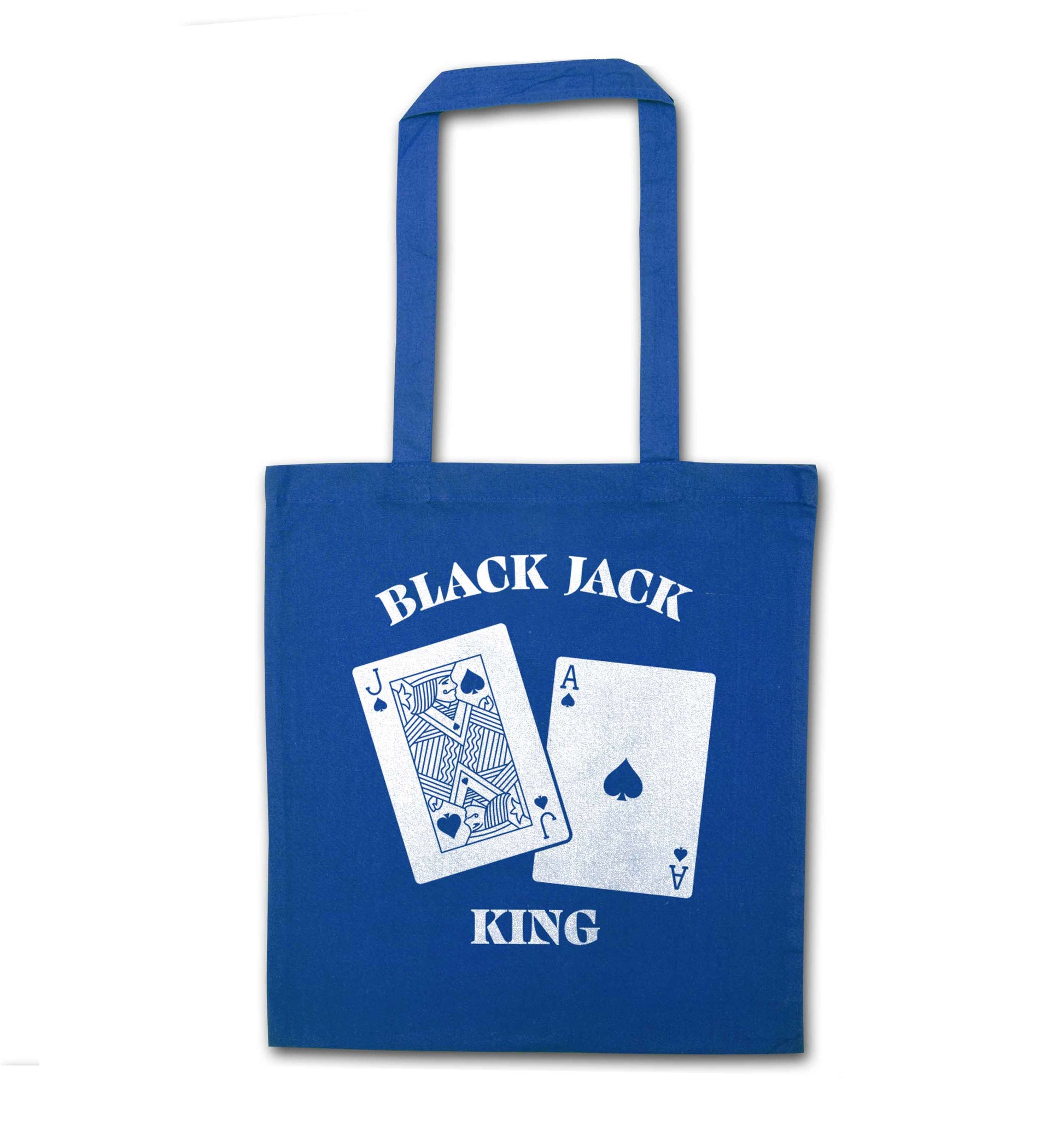 Blackjack king blue tote bag