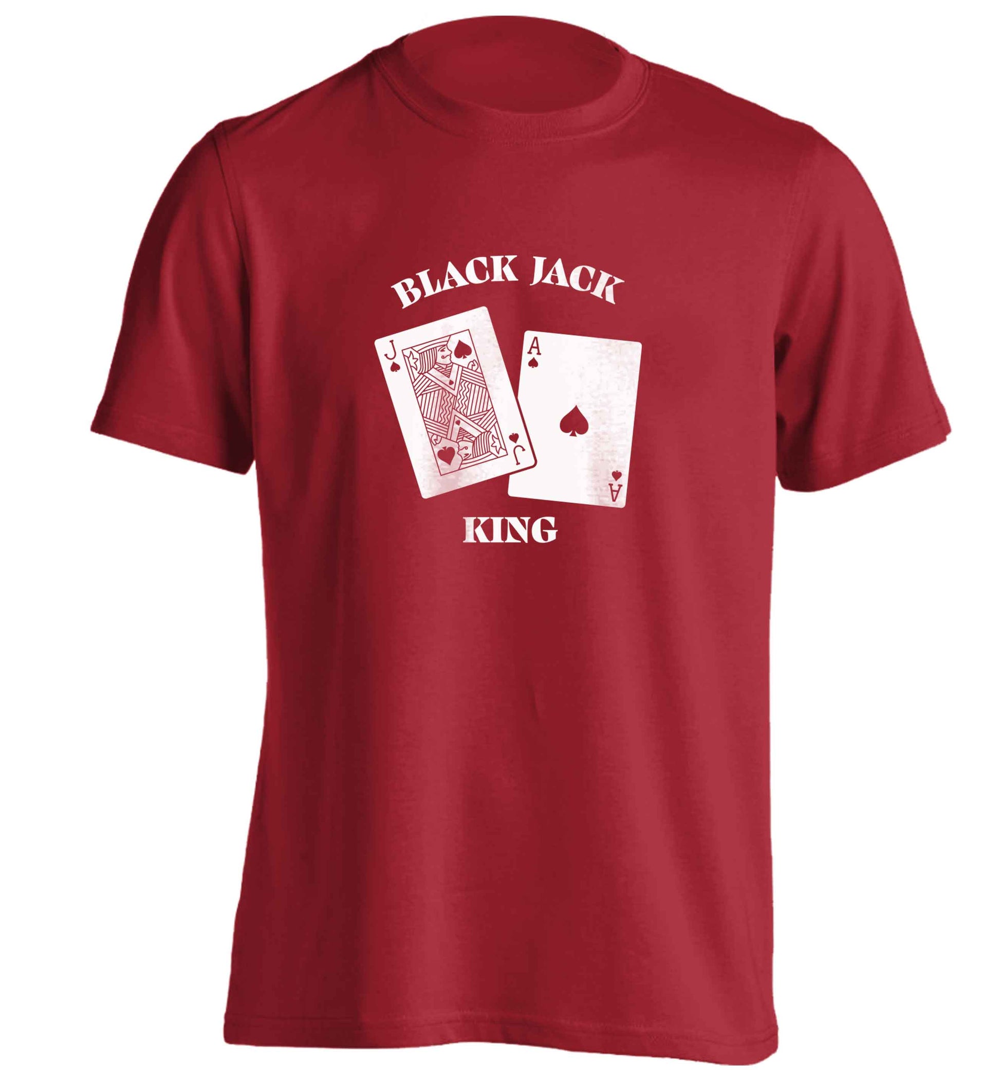 Blackjack king adults unisex red Tshirt 2XL