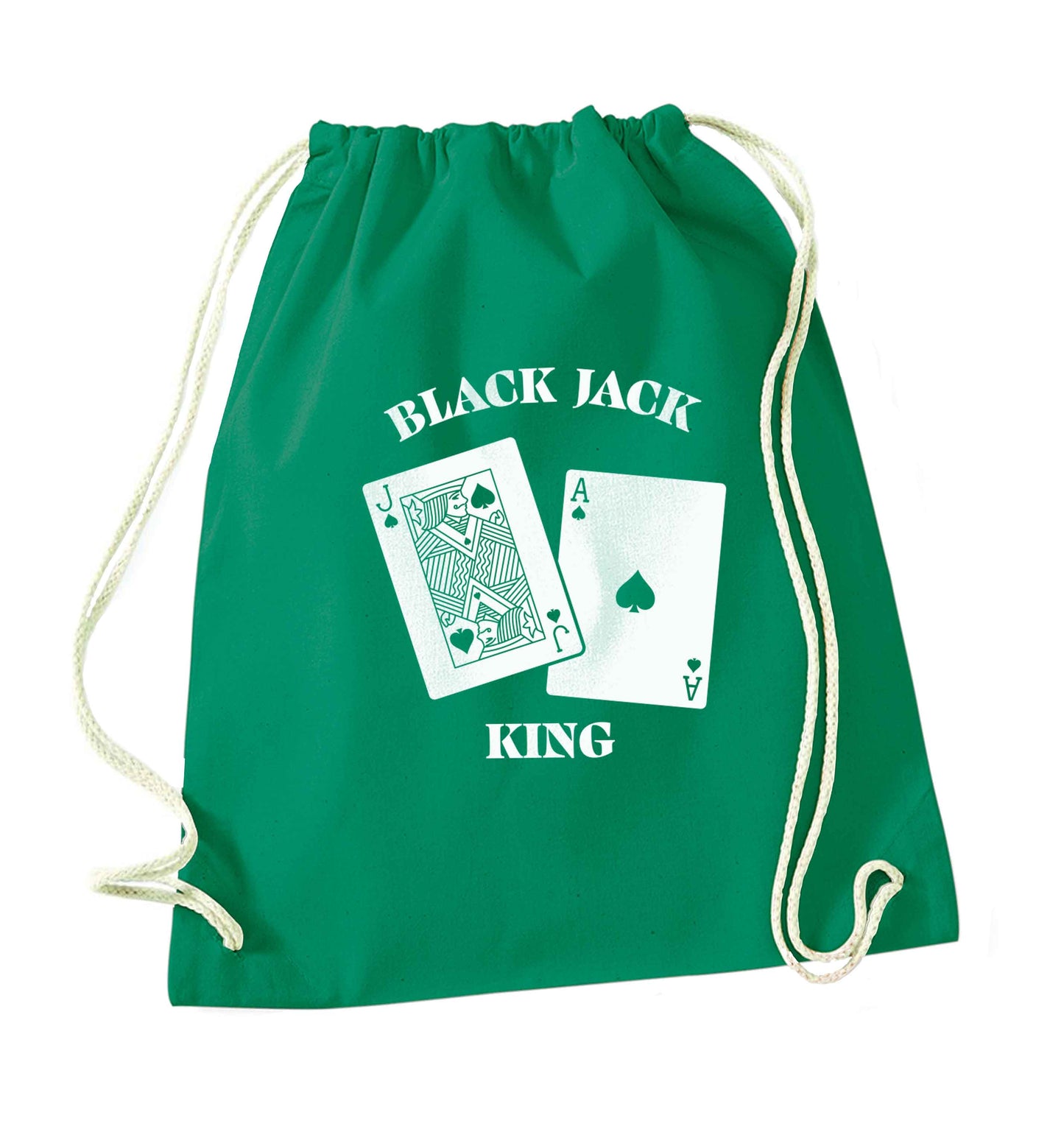 Blackjack king green drawstring bag