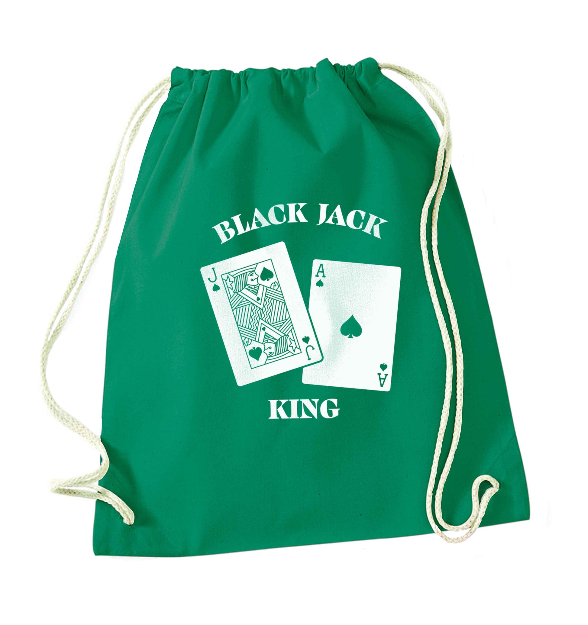 Blackjack king green drawstring bag