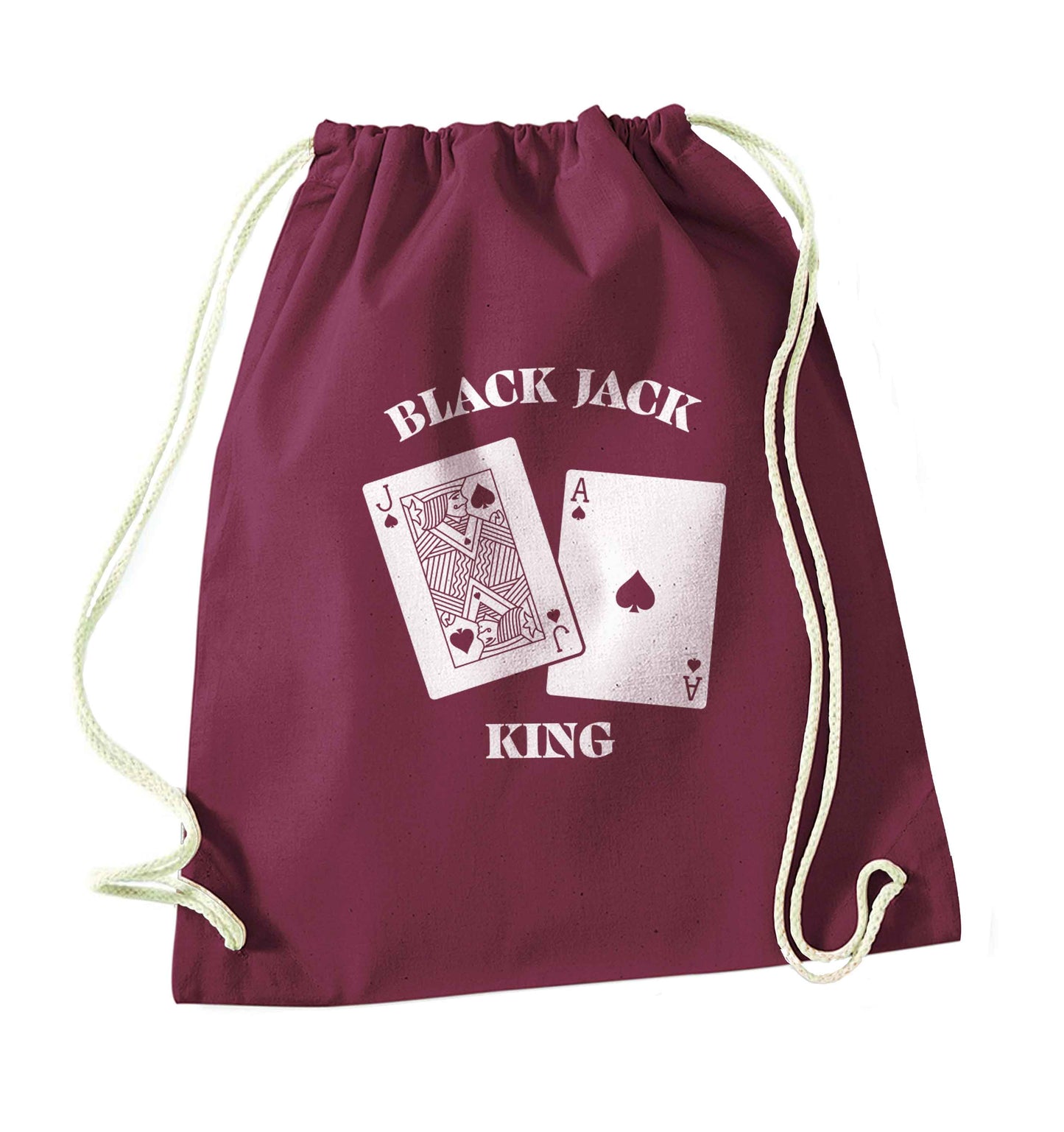 Blackjack king maroon drawstring bag
