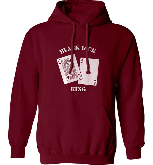 Blackjack king adults unisex maroon hoodie 2XL