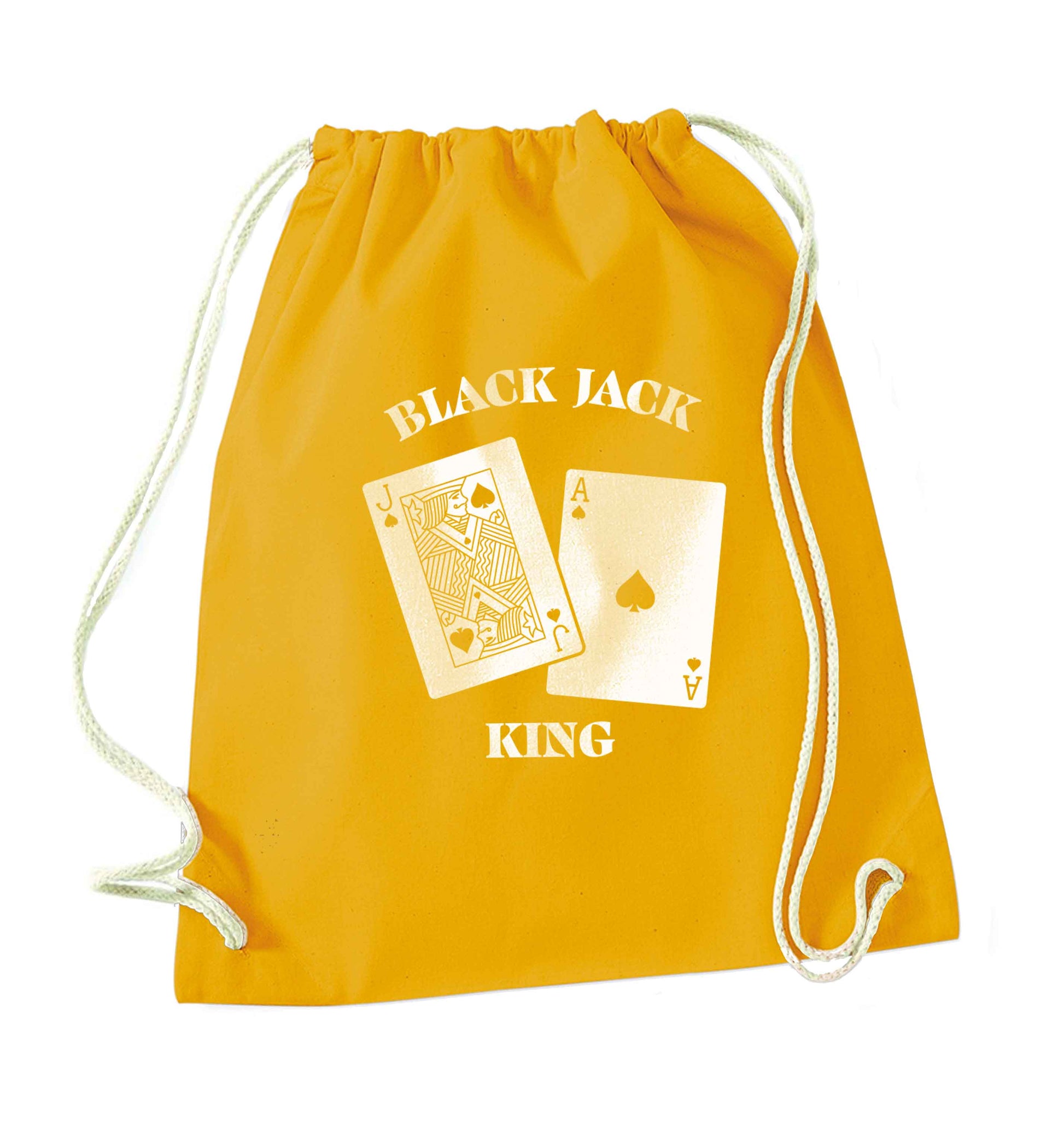 Blackjack king mustard drawstring bag