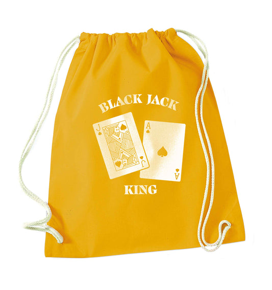 Blackjack king mustard drawstring bag