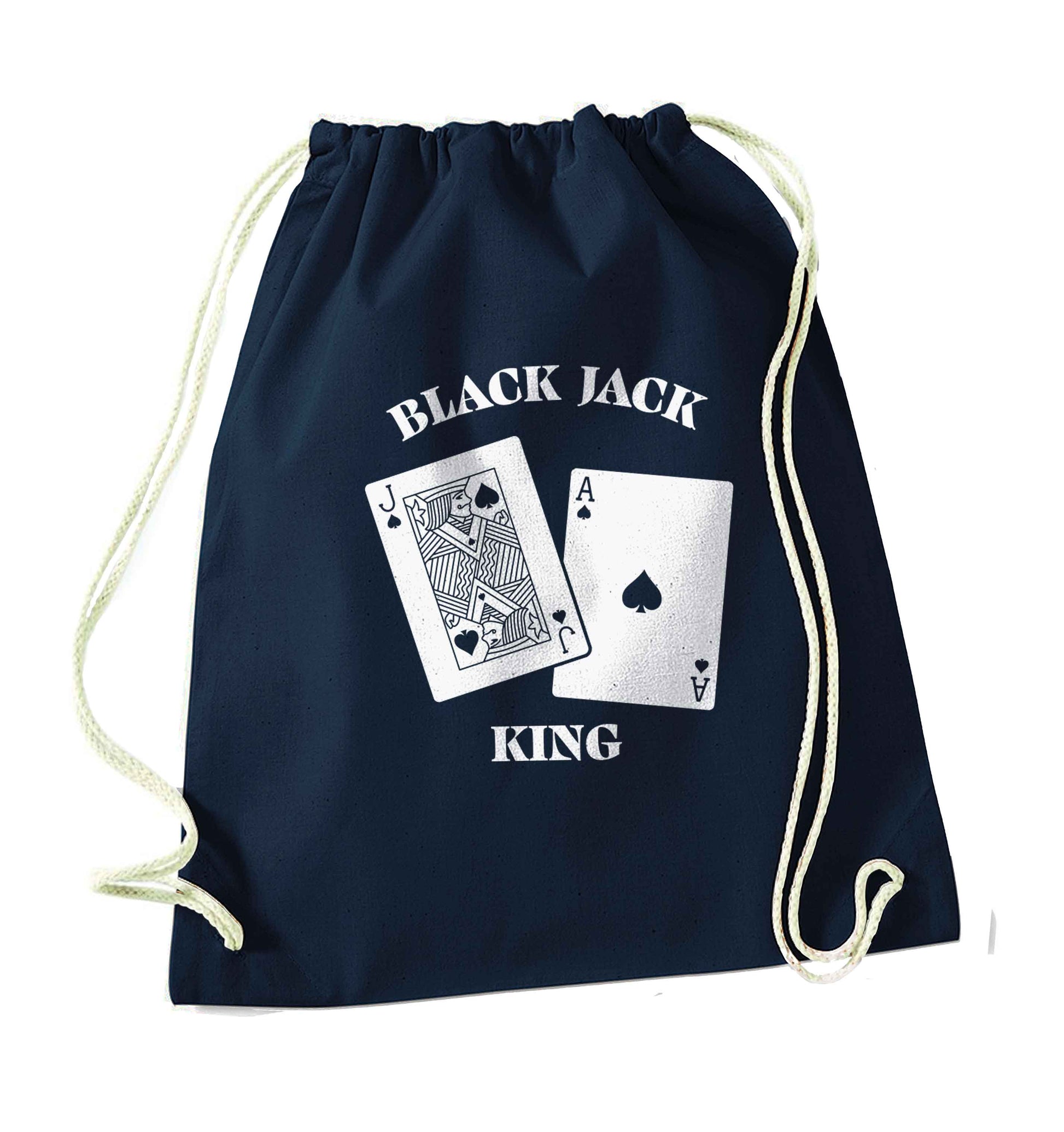 Blackjack king navy drawstring bag