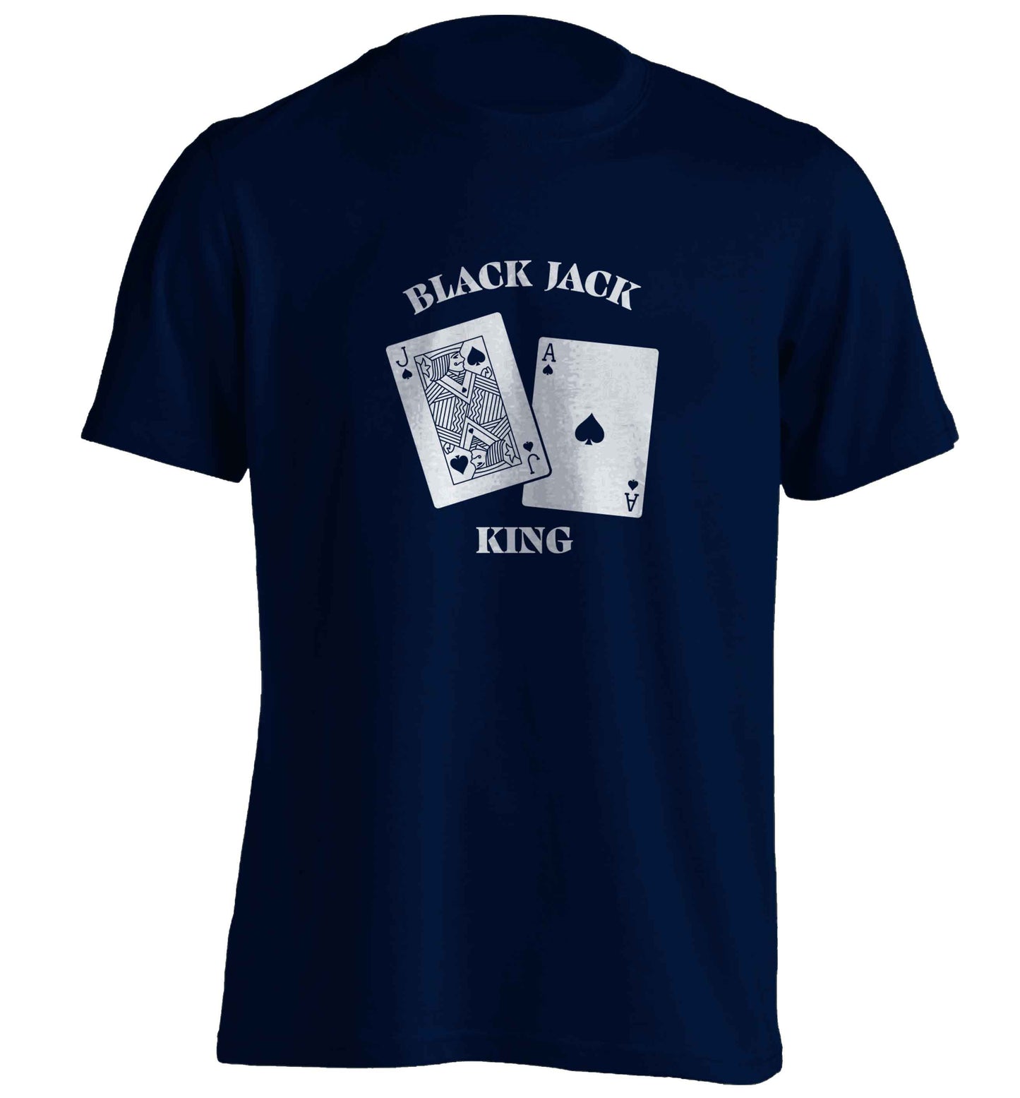 Blackjack king adults unisex navy Tshirt 2XL