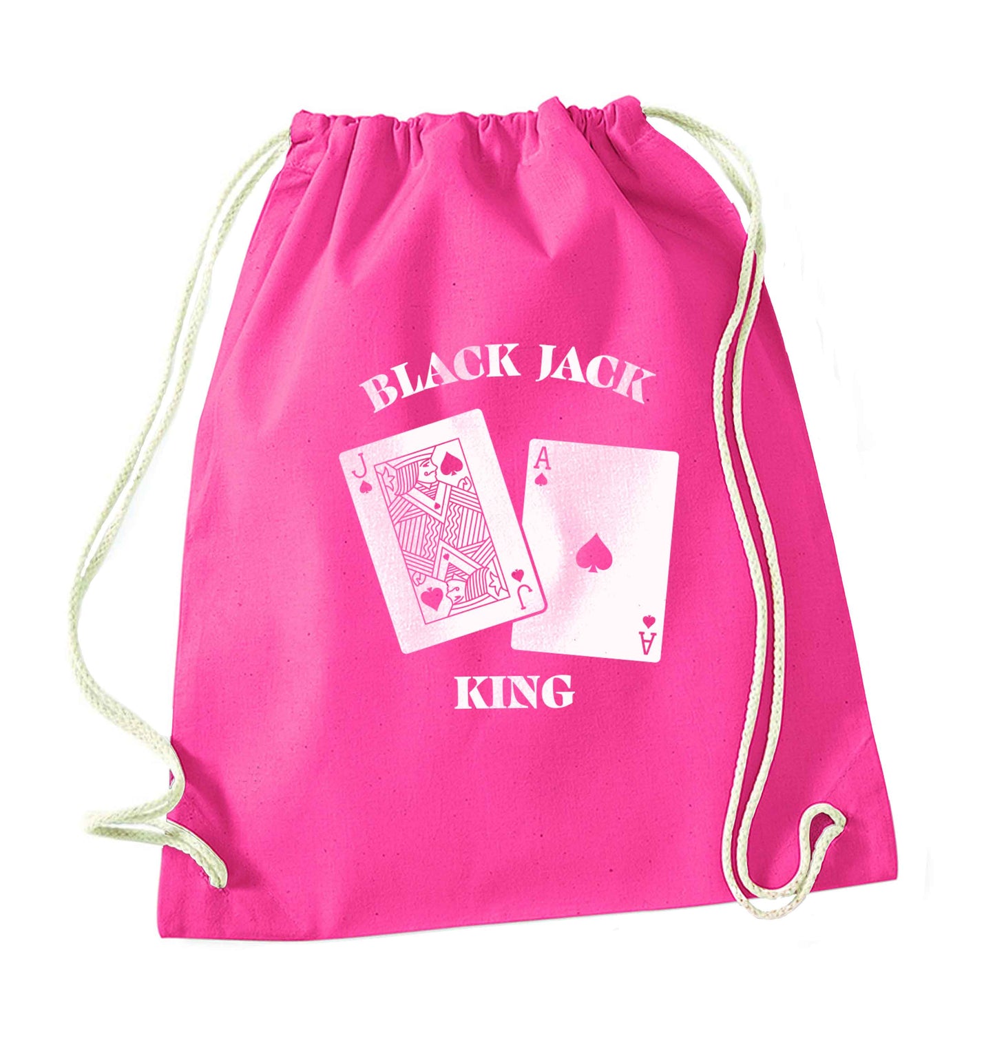 Blackjack king pink drawstring bag
