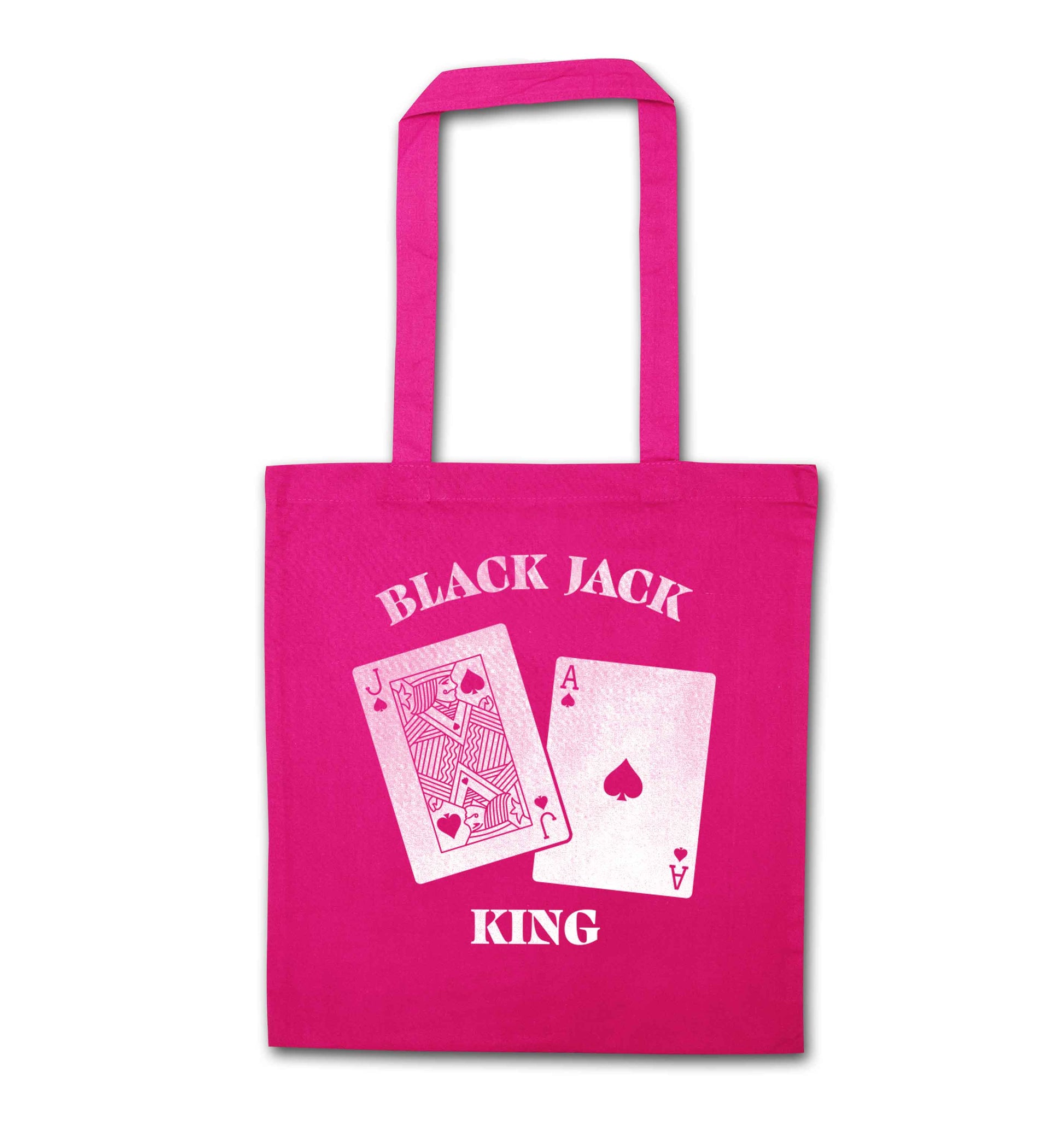 Blackjack king pink tote bag