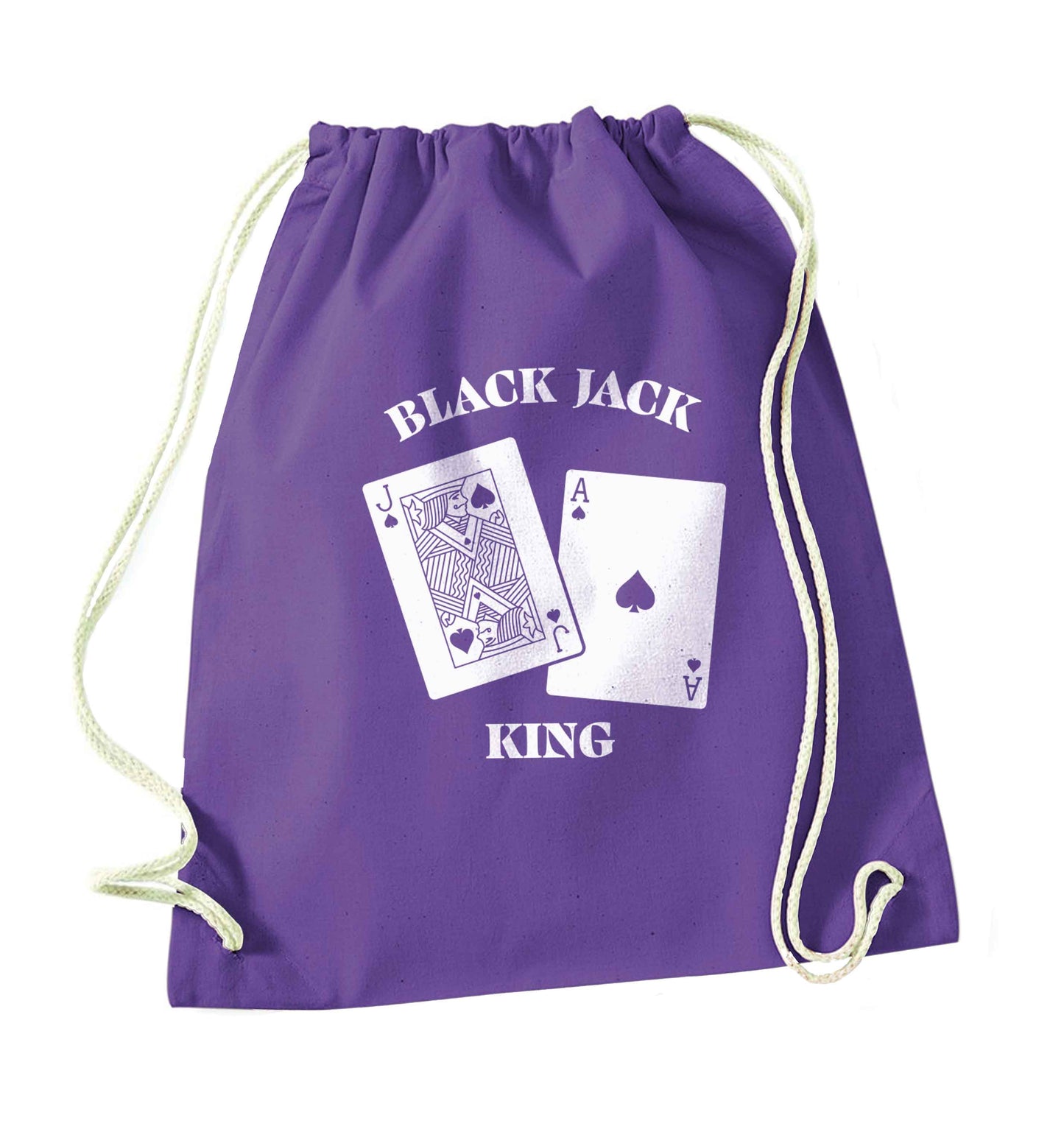 Blackjack king purple drawstring bag