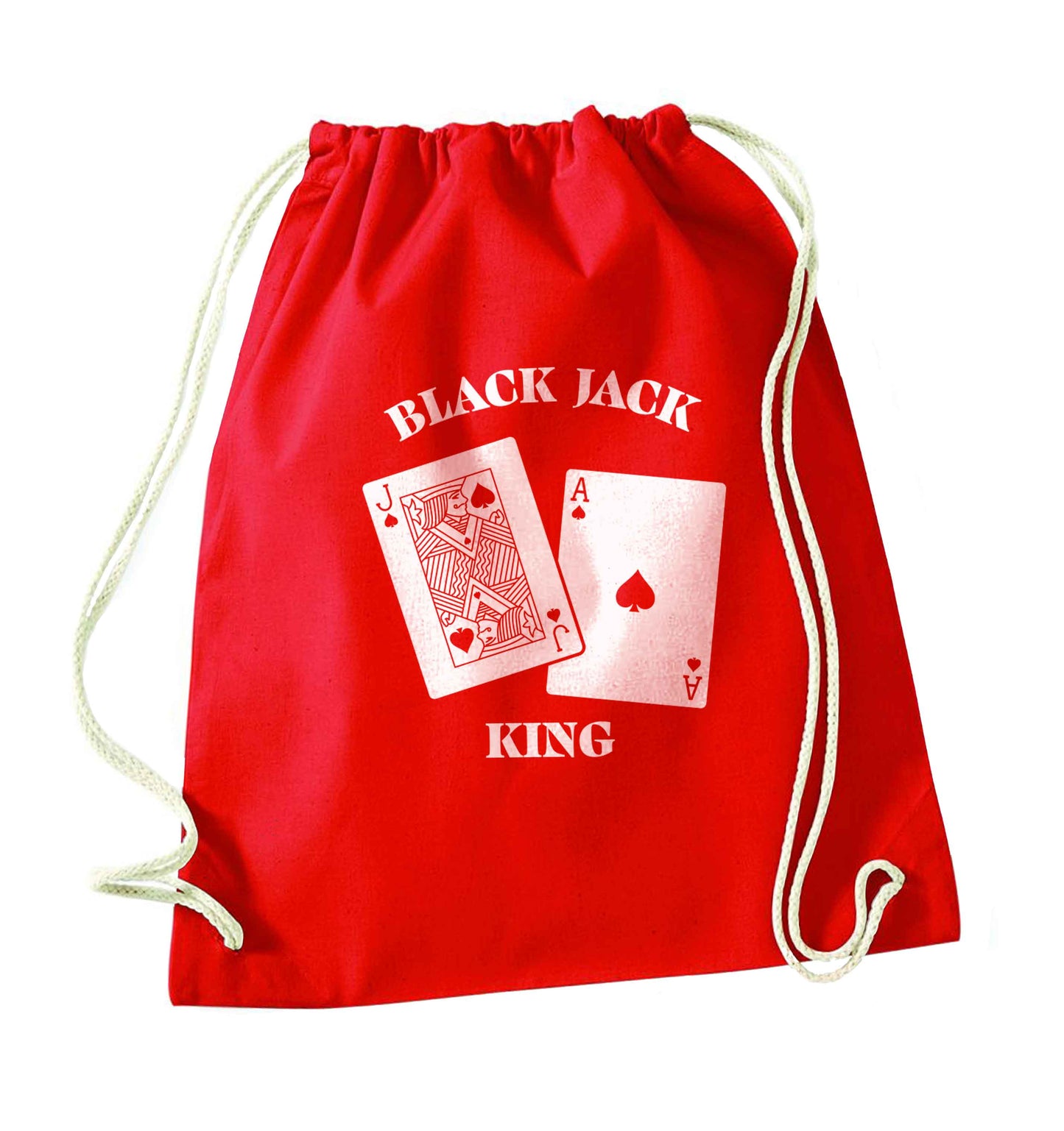 Blackjack king red drawstring bag 