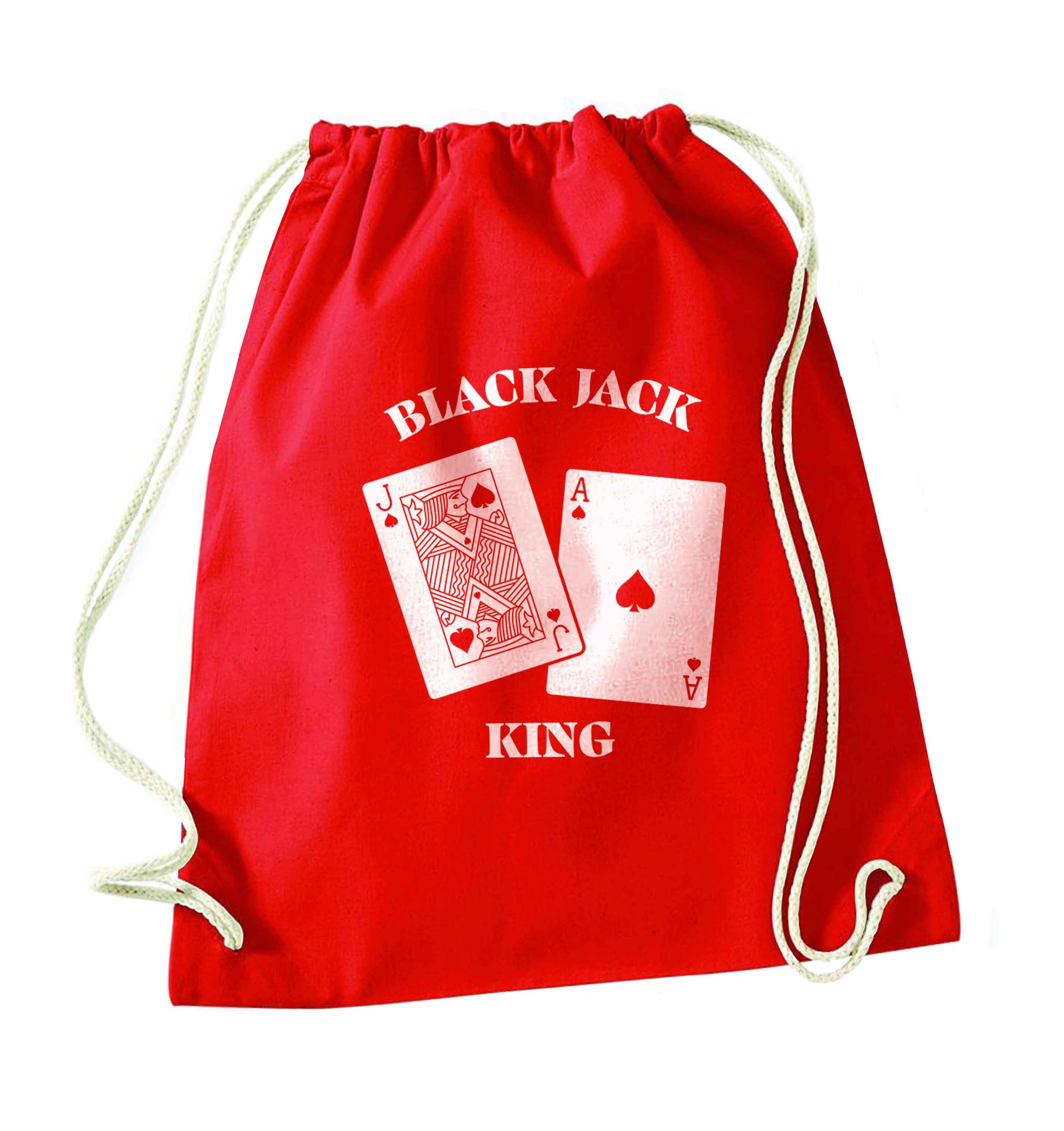 Blackjack king red drawstring bag 