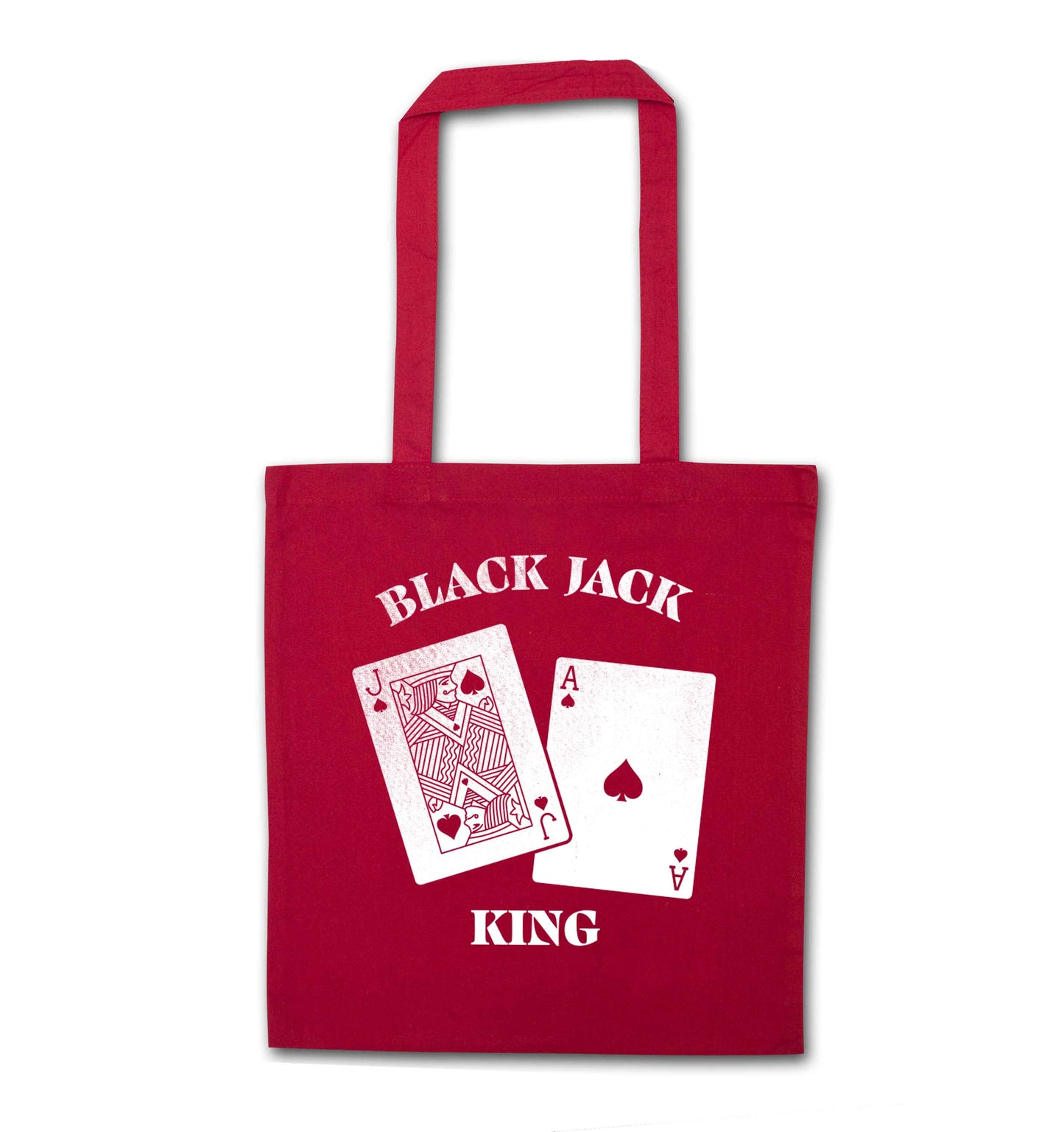Blackjack king red tote bag