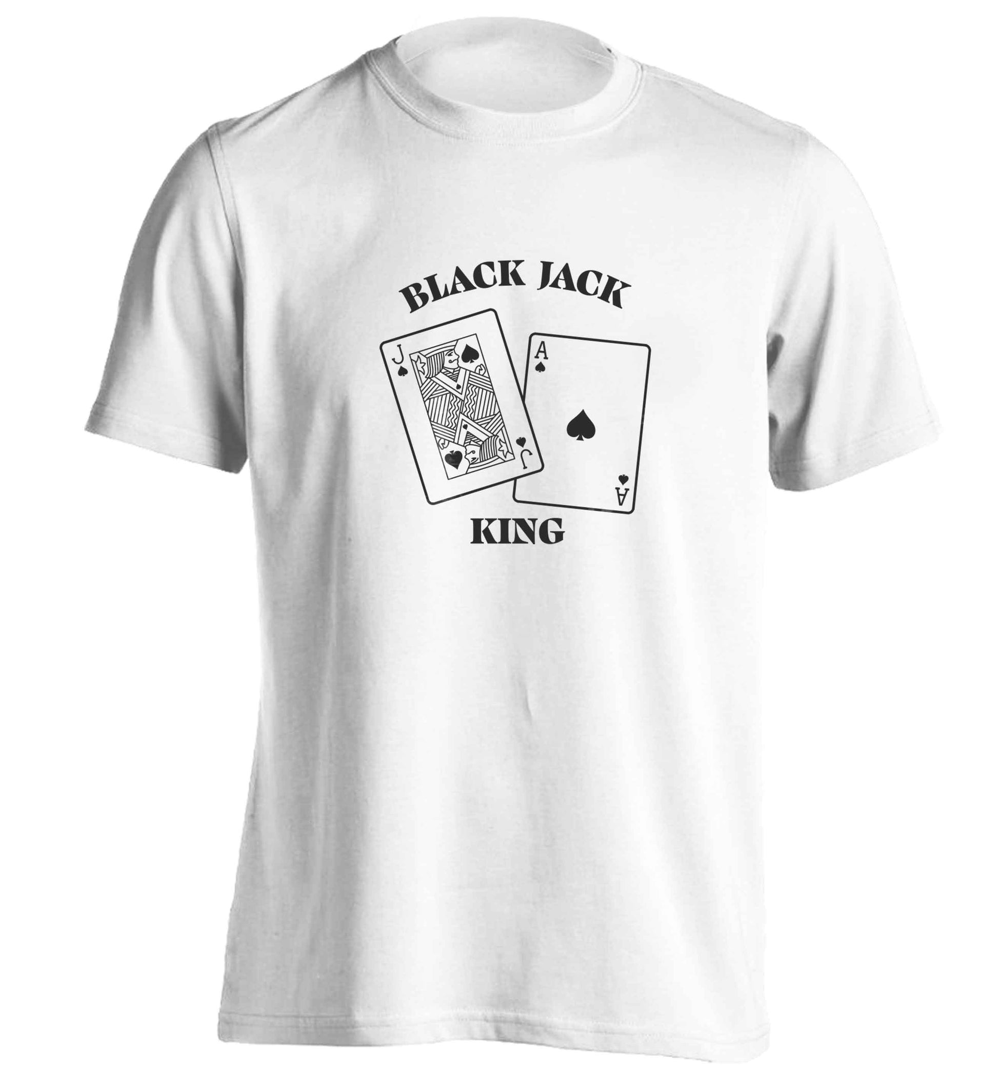 Blackjack king adults unisex white Tshirt 2XL