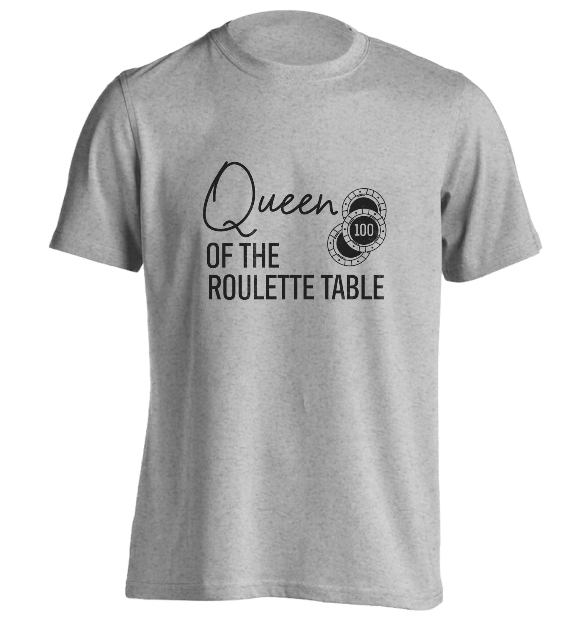 Queen of the roulette table adults unisex grey Tshirt 2XL
