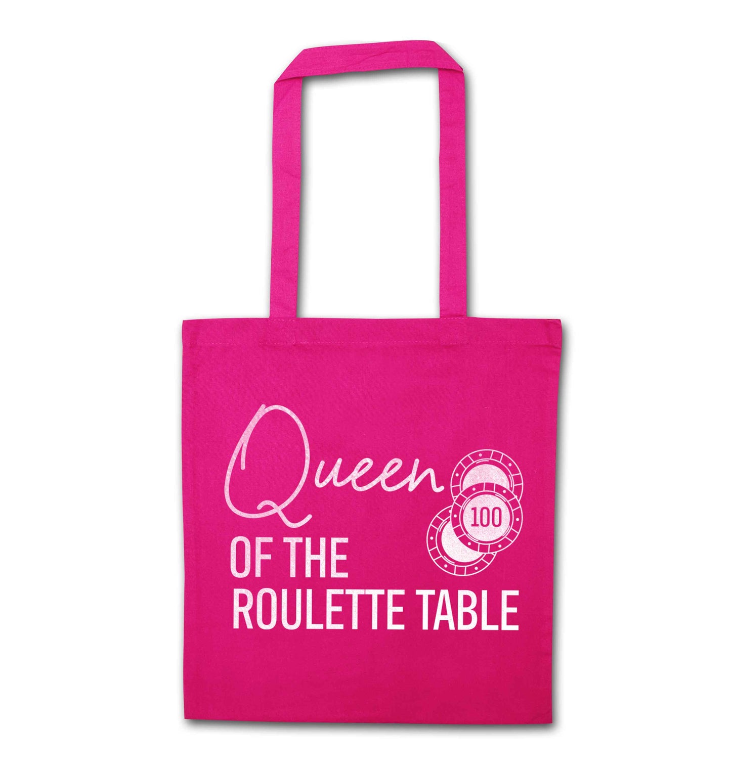 Queen of the roulette table pink tote bag