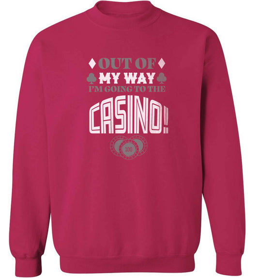 Out of my way I'm going to the casino adult's unisex pink sweater 2XL