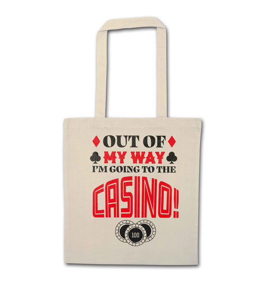 Out of my way I'm going to the casino natural tote bag